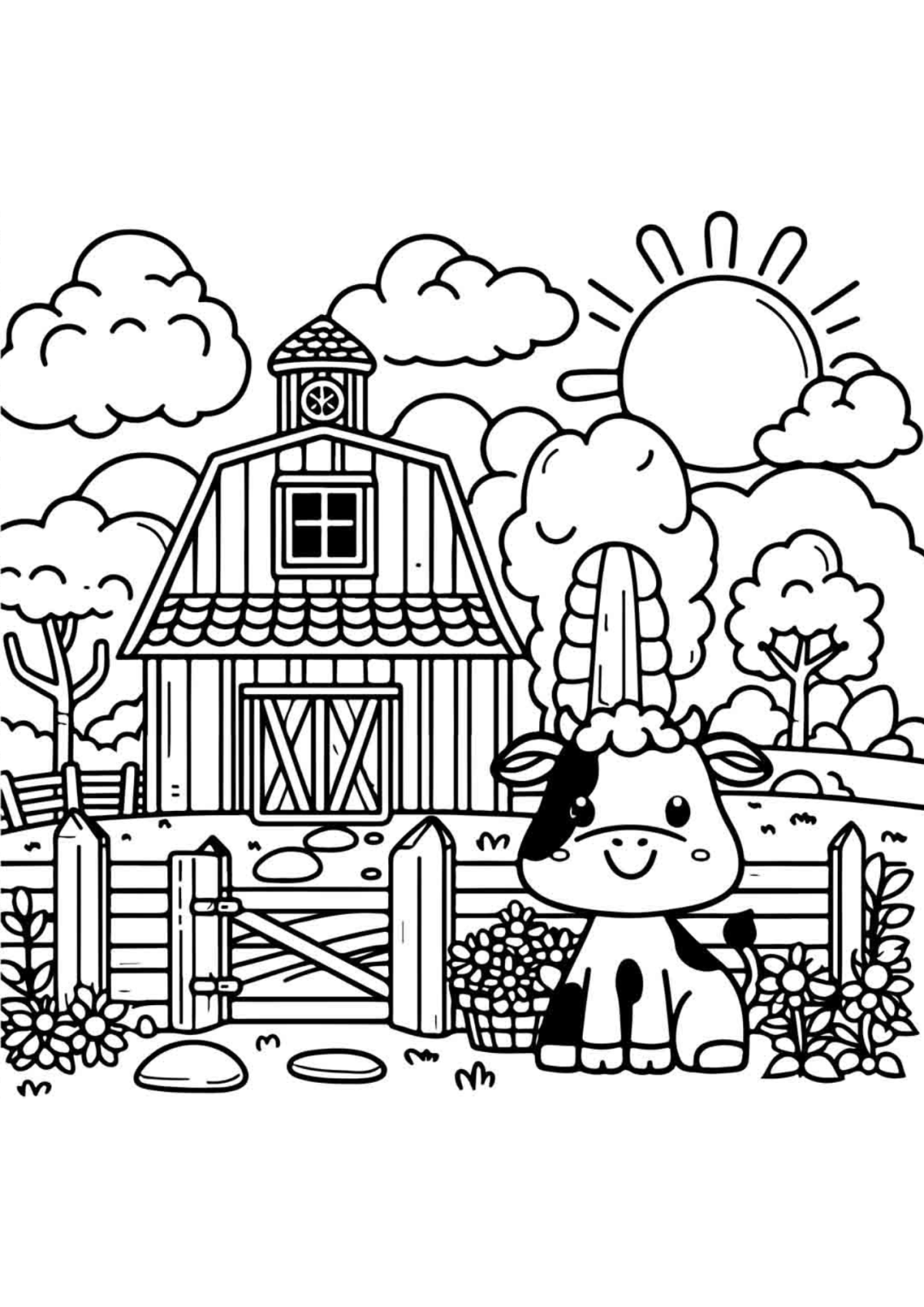 Desenho para Colorir Fazenda