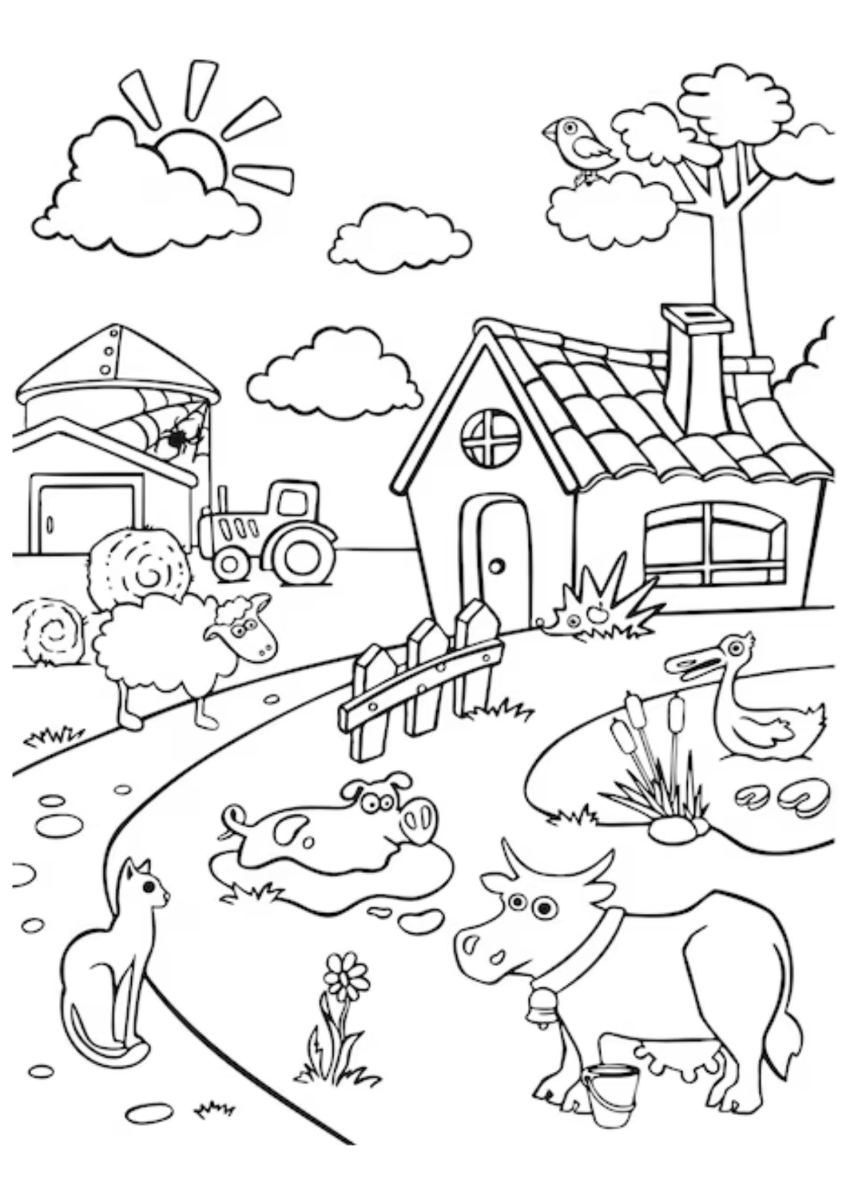 Desenho para Colorir Fazenda