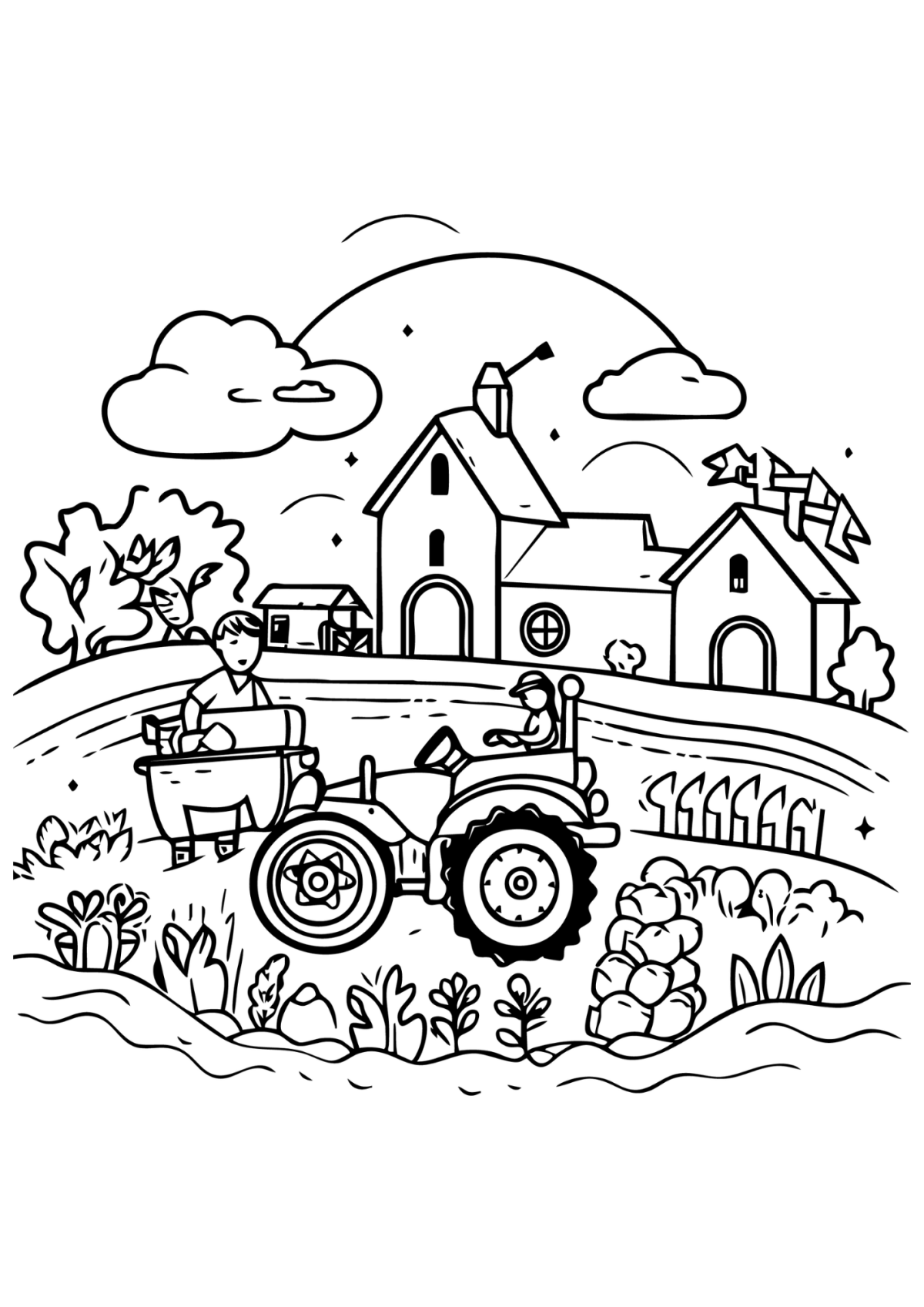 Desenho para Colorir Fazenda