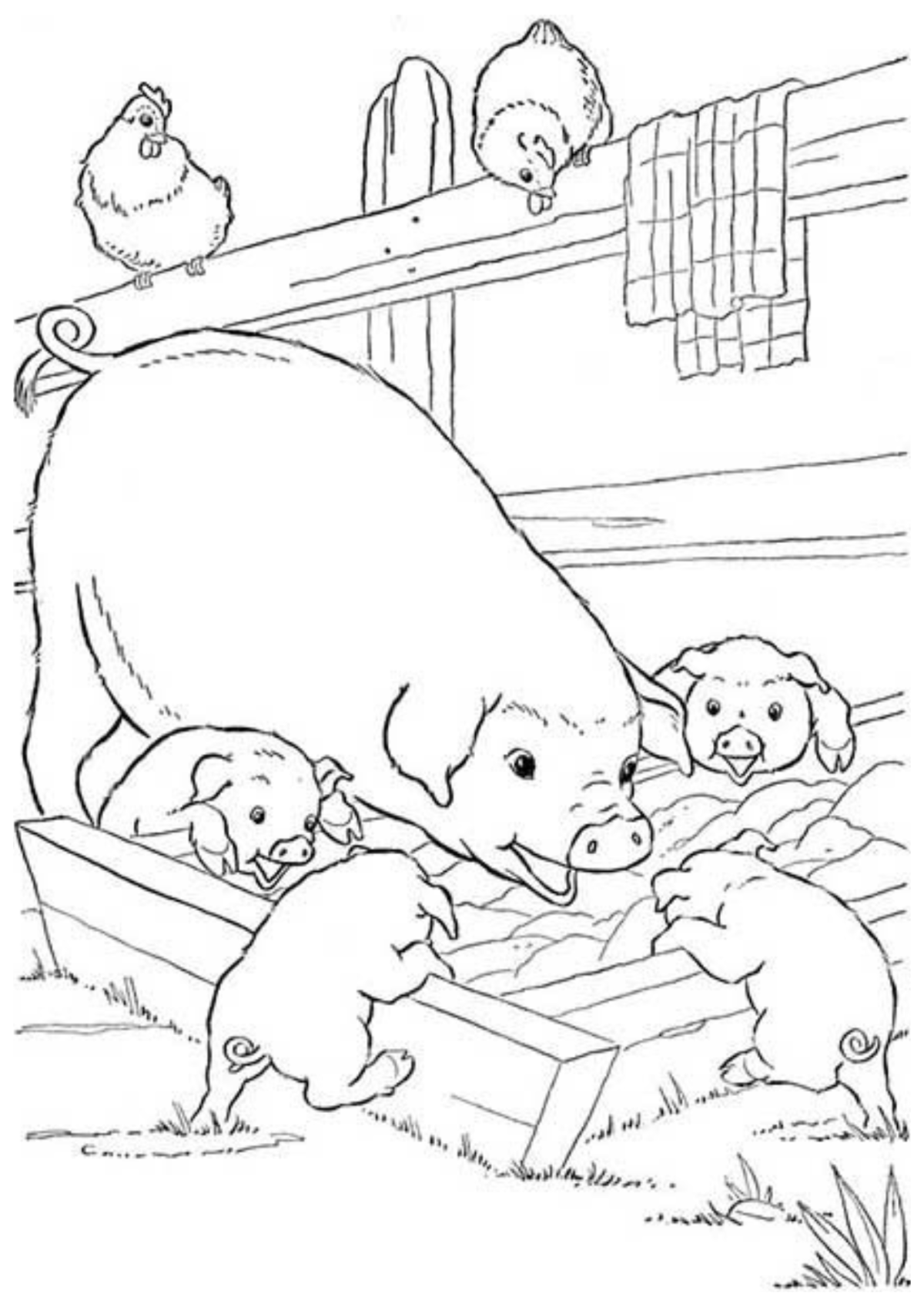 Desenho para Colorir Fazenda