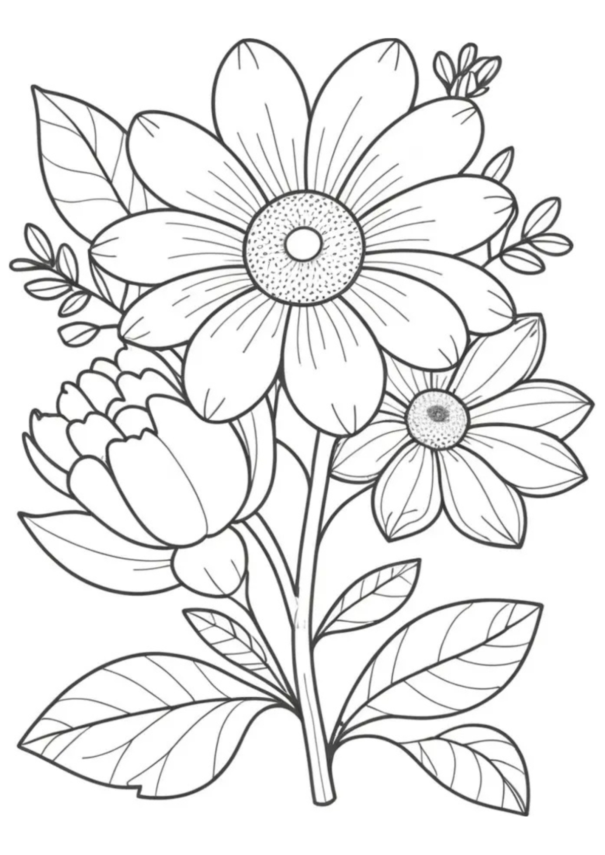 Desenho para Colorir Flor
