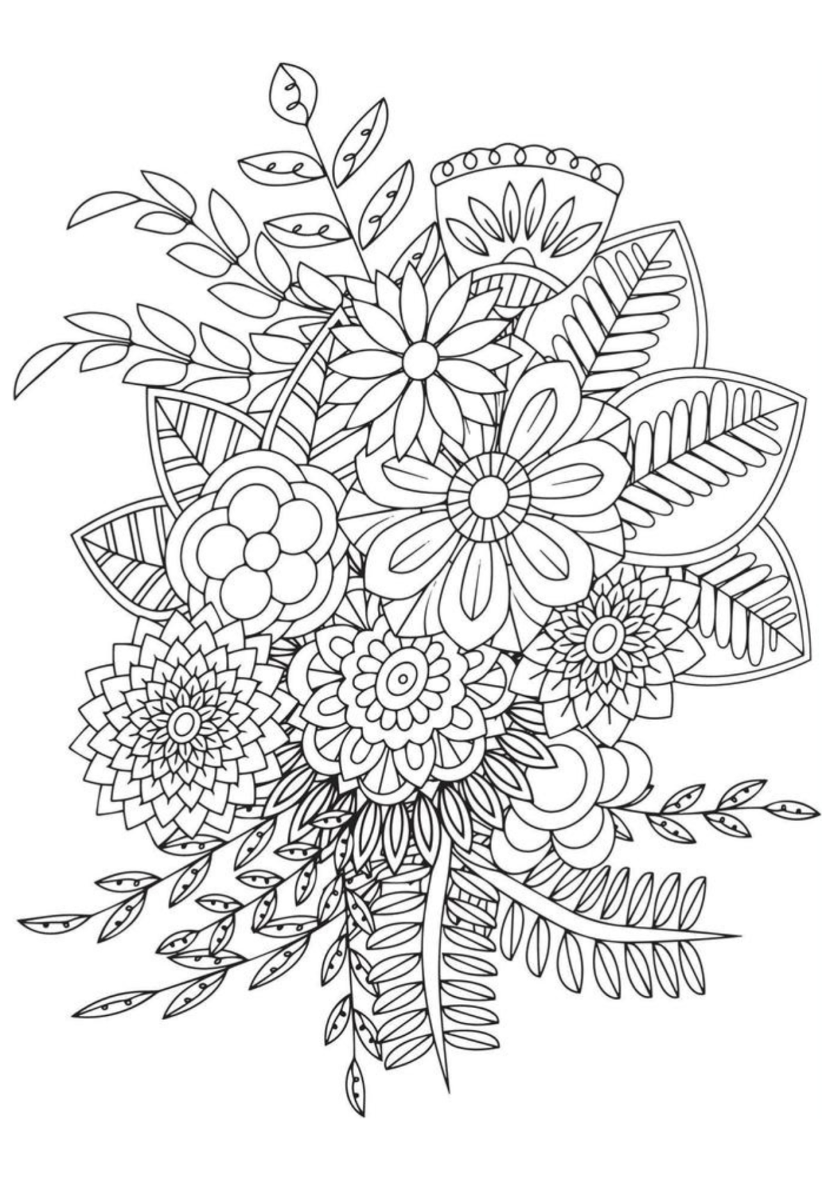 Desenho para Colorir Flor