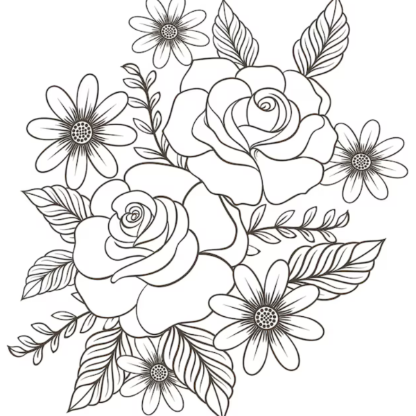 Desenho para Colorir Flor