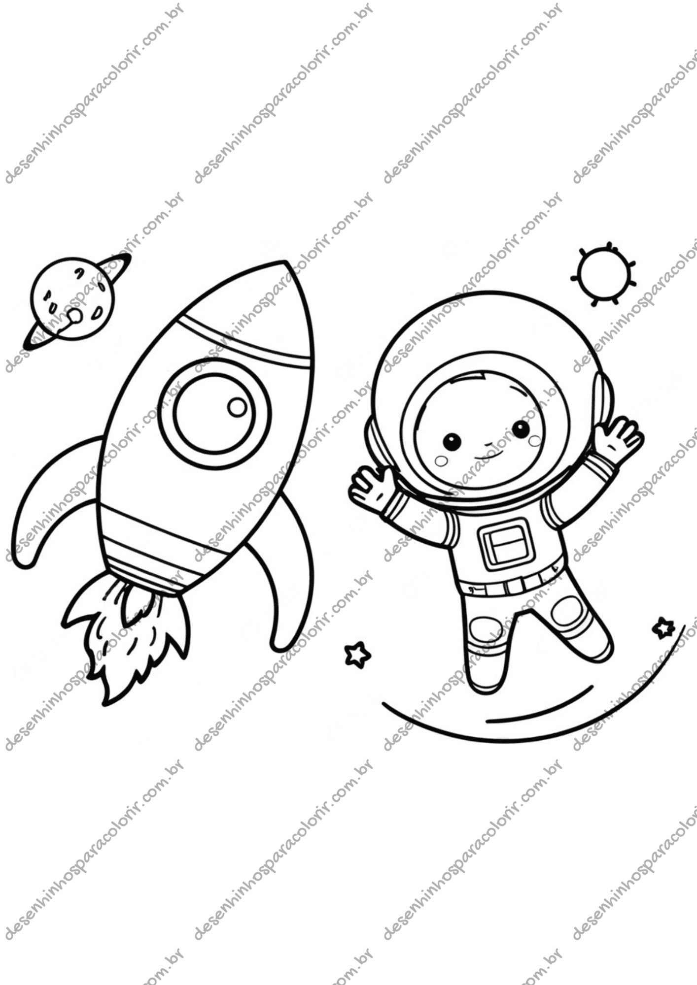 Desenho para Colorir Foguete Desenho para Colorir Foguete