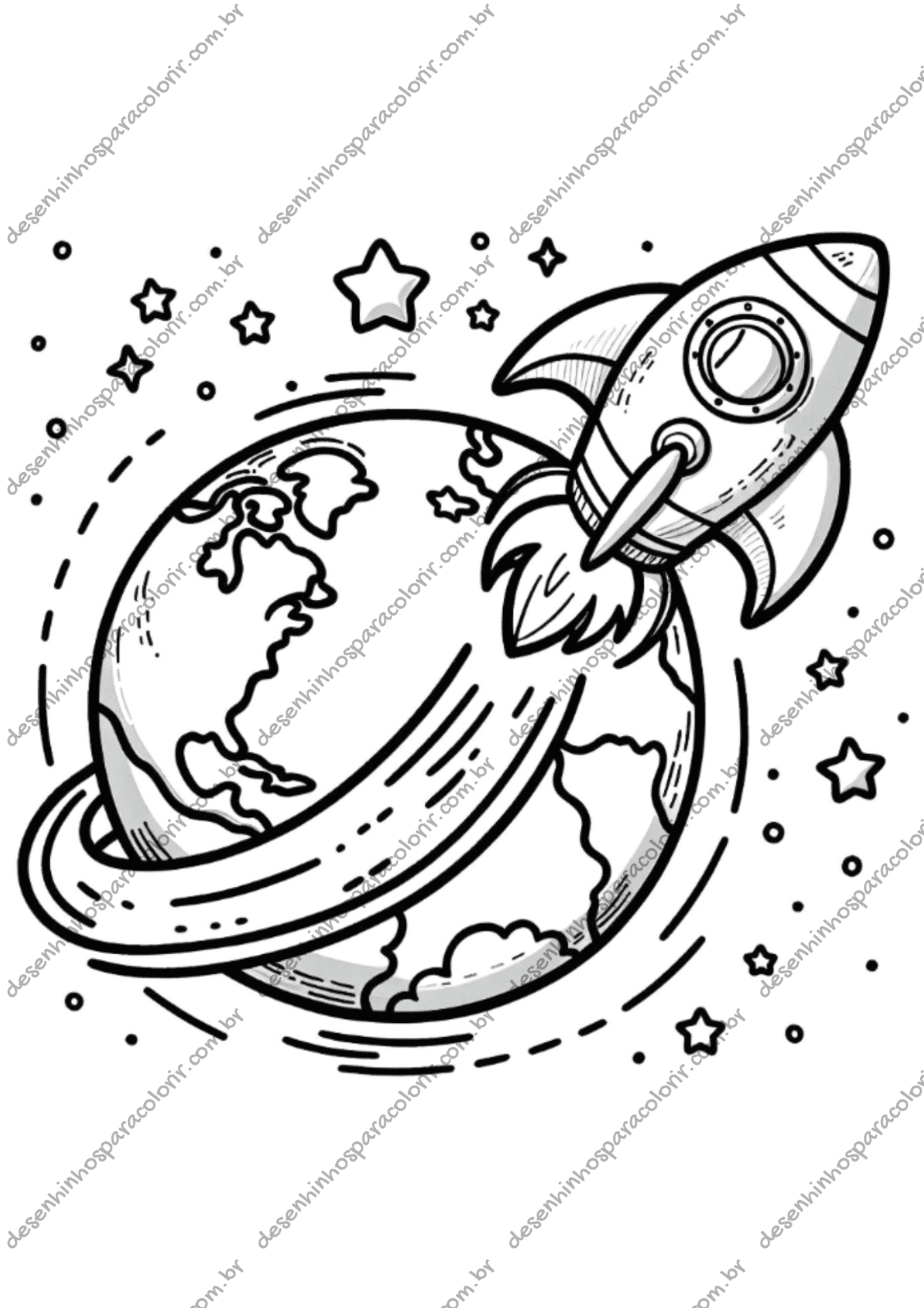 Desenho para Colorir Foguete Desenho para Colorir Foguete