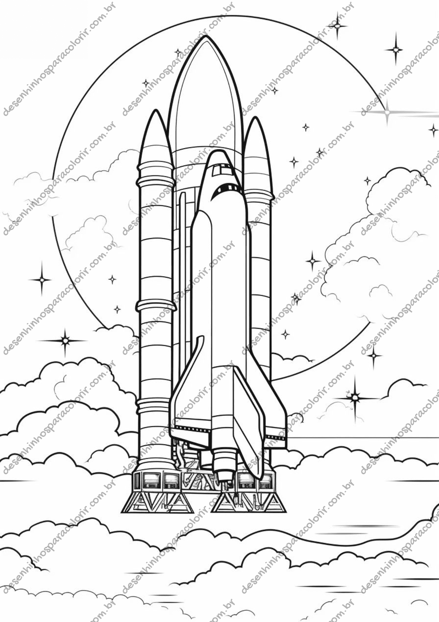 Desenho para Colorir Foguete Desenho para Colorir Foguete