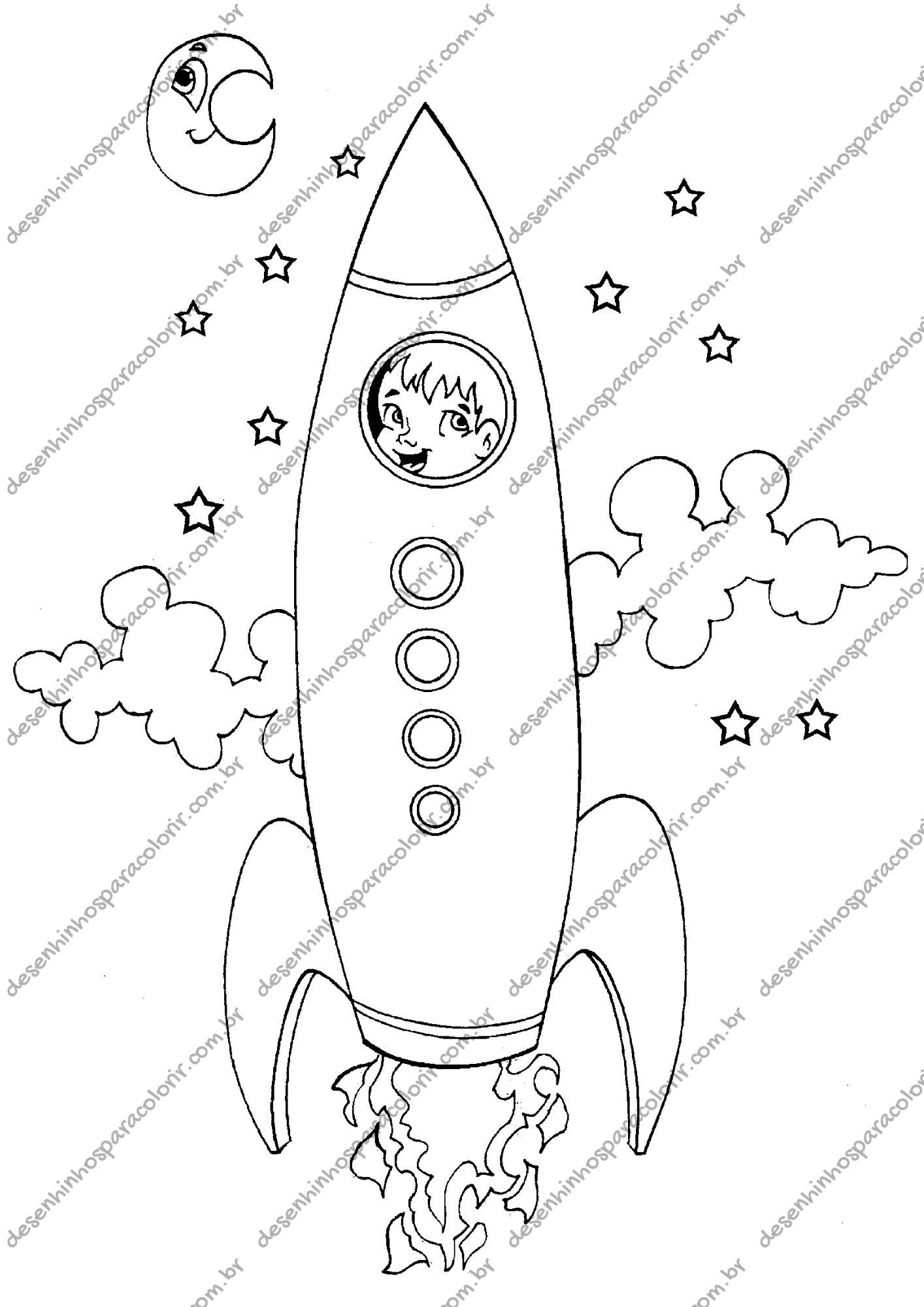 Desenho para Colorir Foguete Desenho para Colorir Foguete