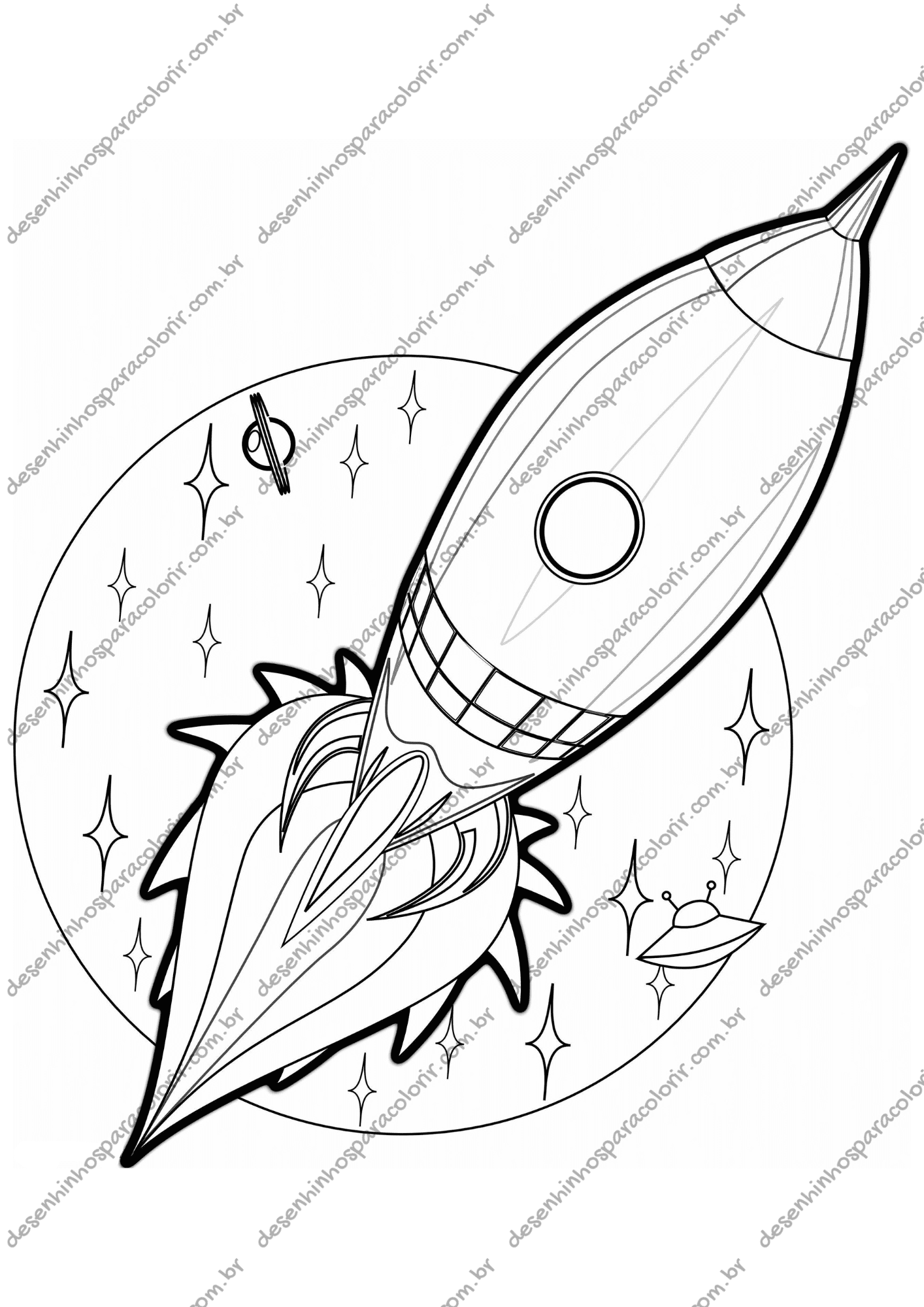 Desenho para Colorir Foguete Desenho para Colorir Foguete