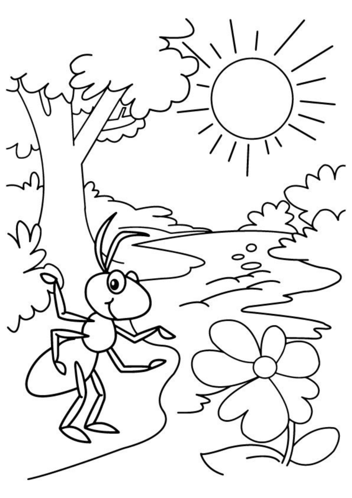 Desenho para Colorir Formiga