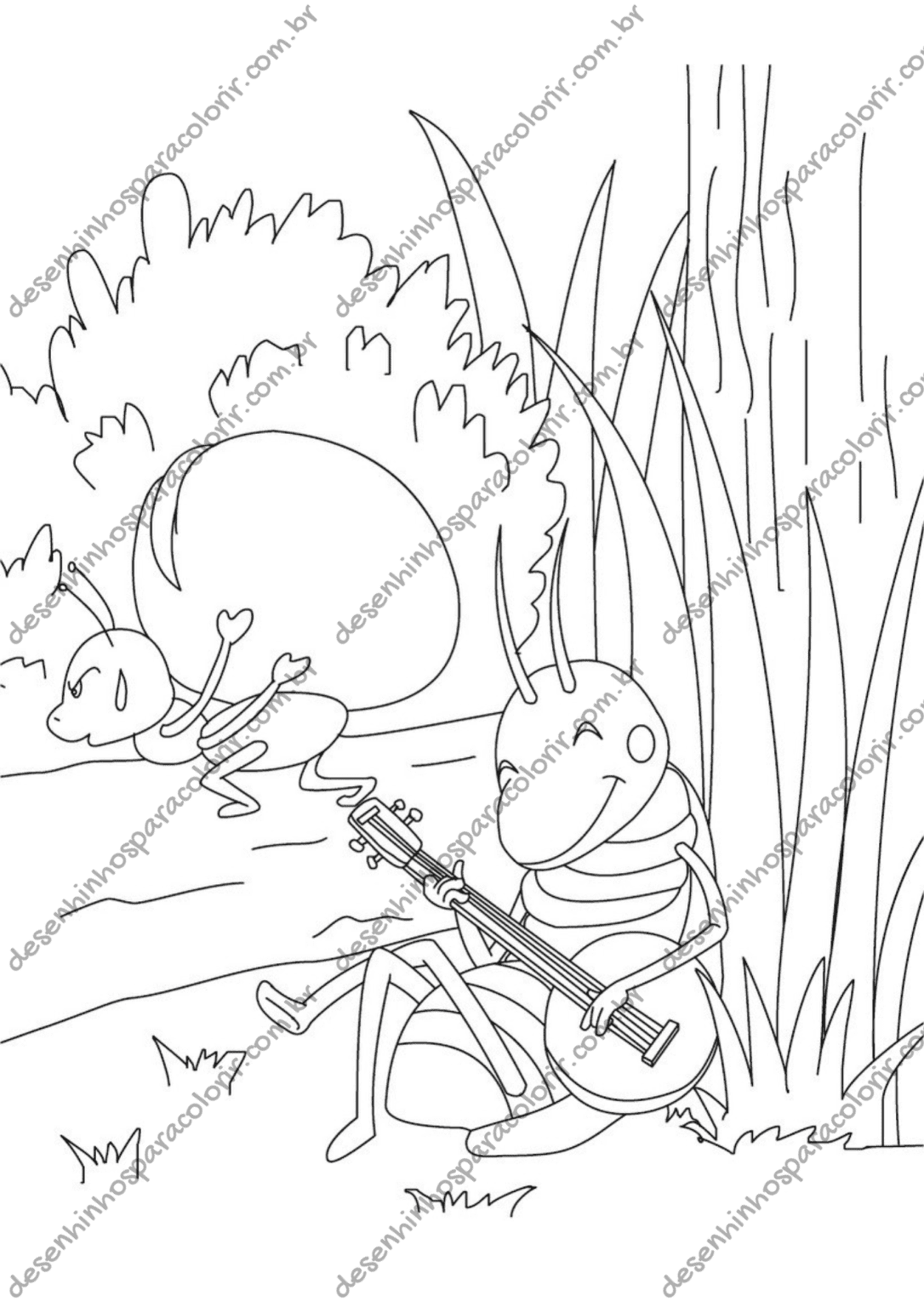Desenho para Colorir Formiga