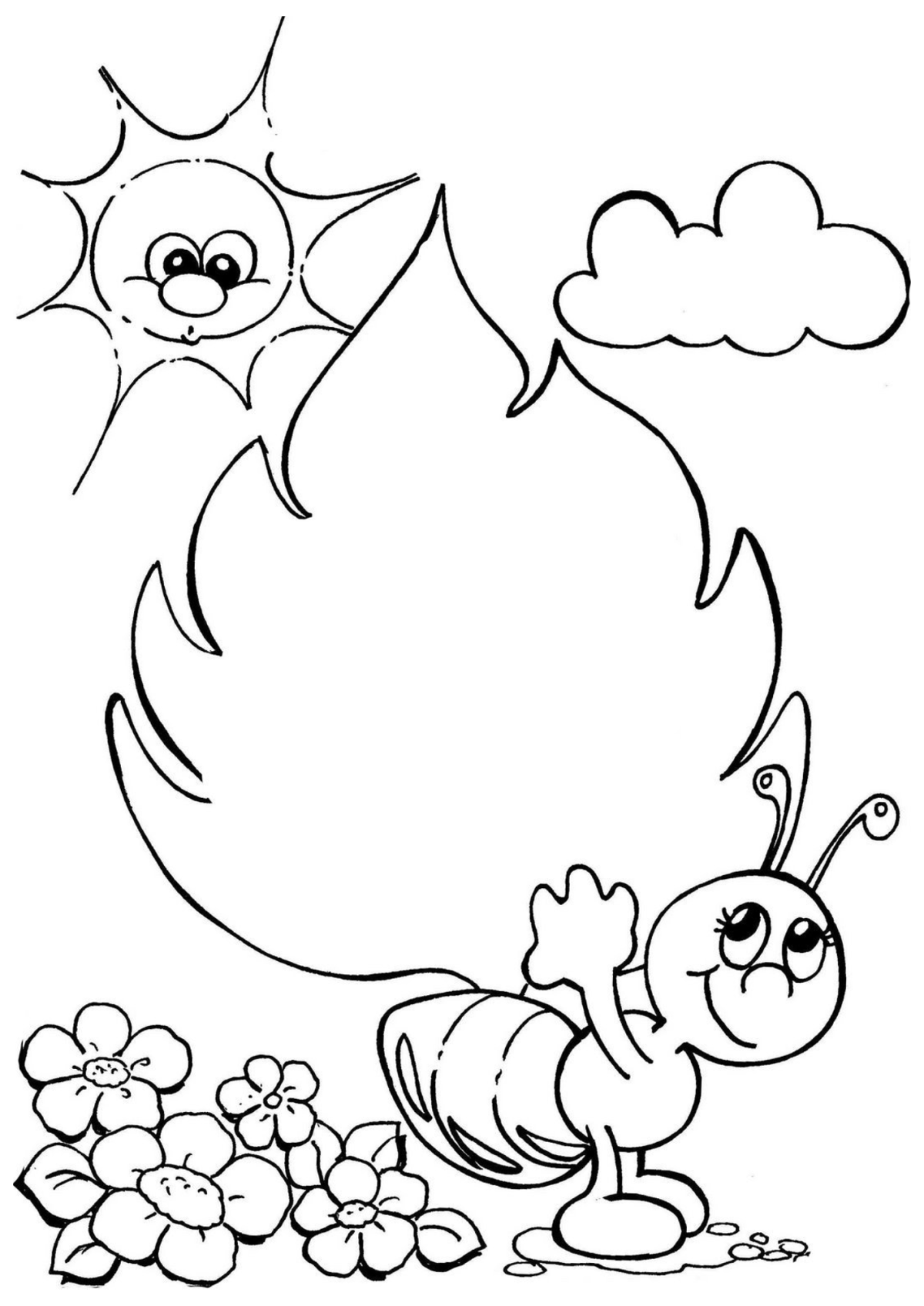 Desenho para Colorir Formiga