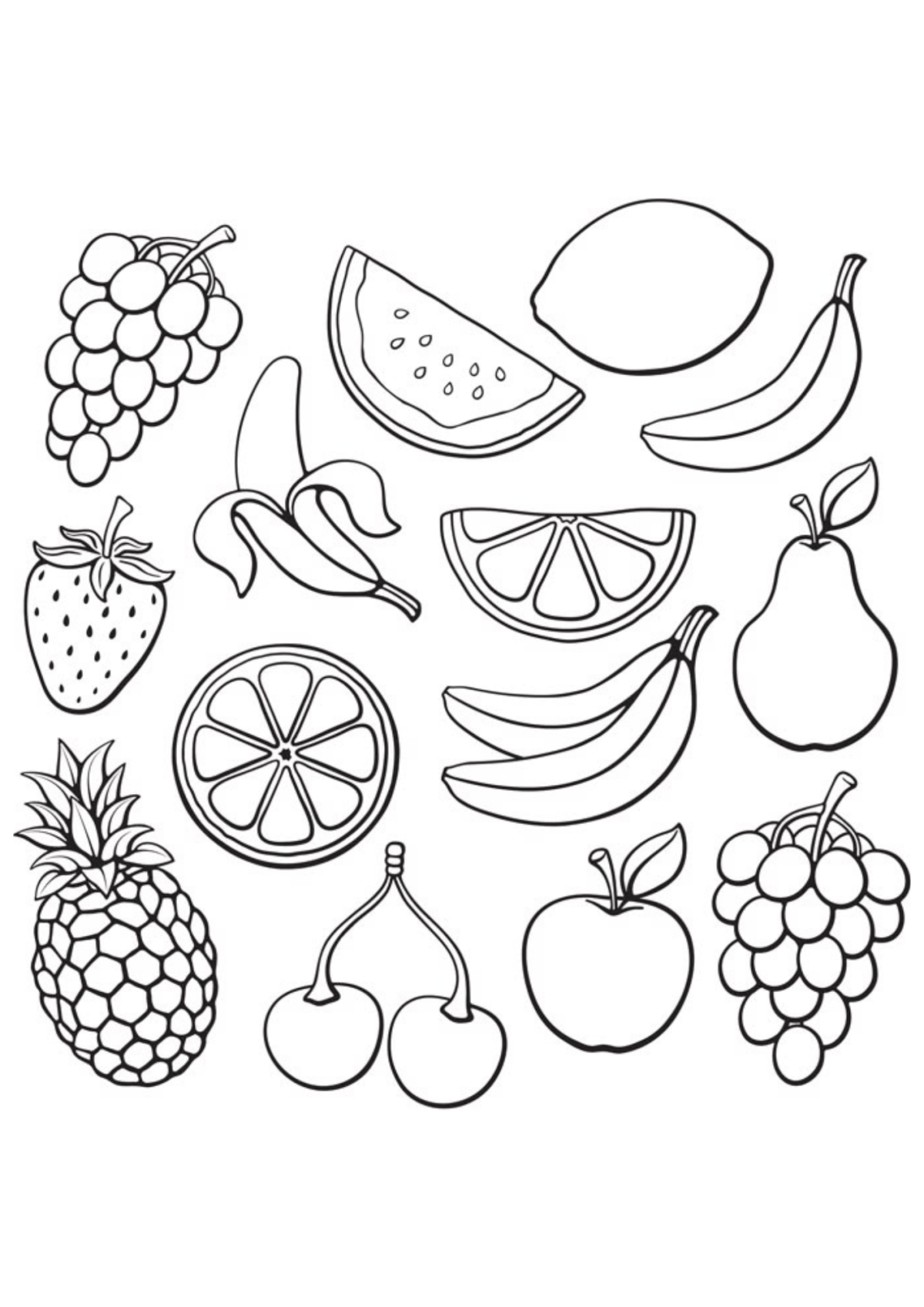 Desenho para Colorir Frutas