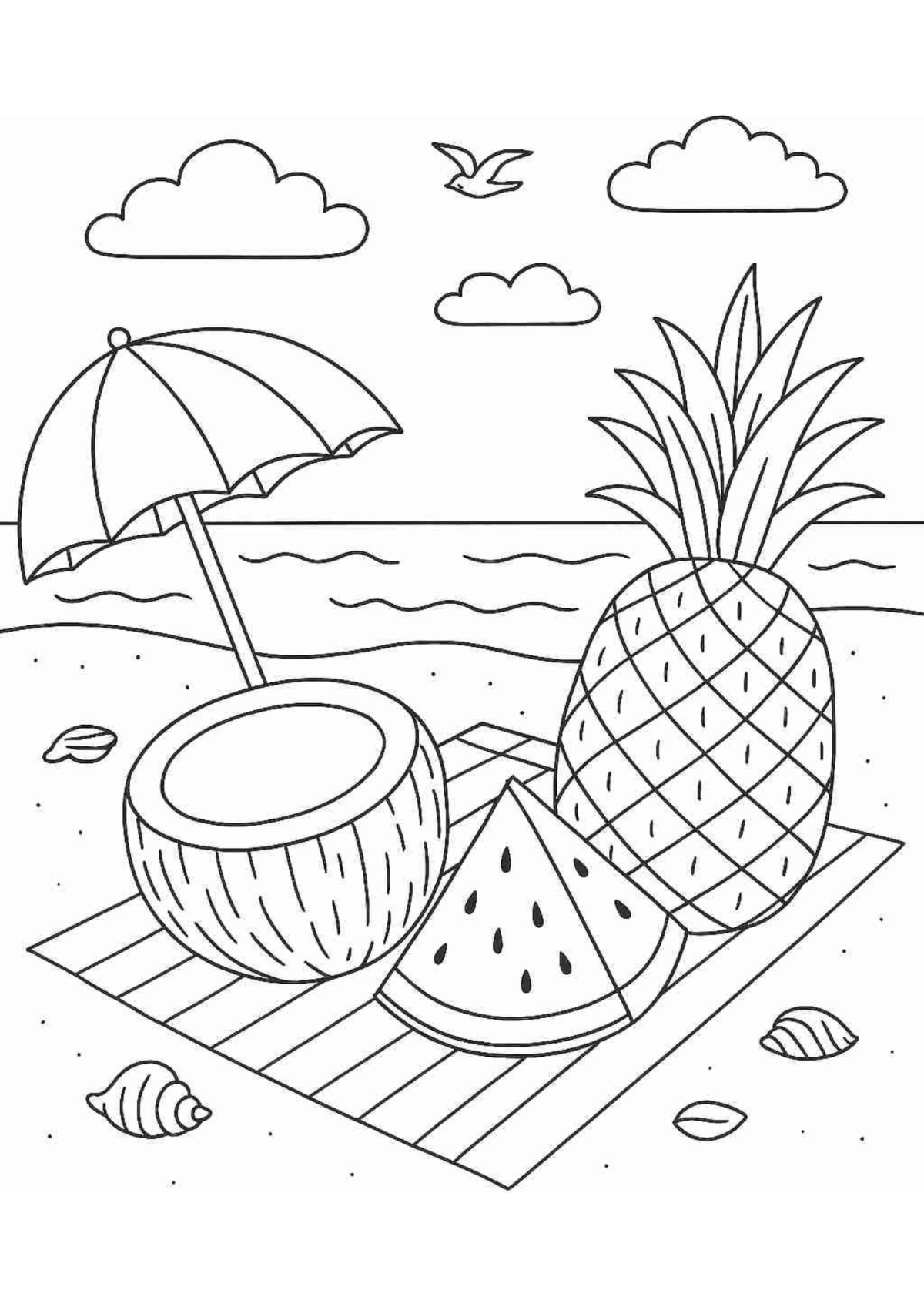 Desenho para Colorir Frutas