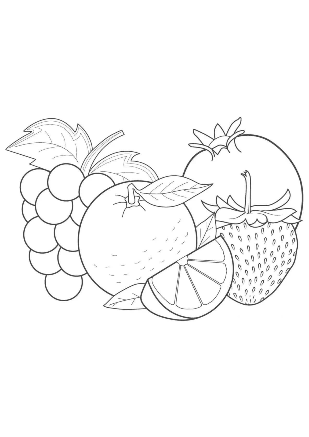 Desenho para Colorir Frutas