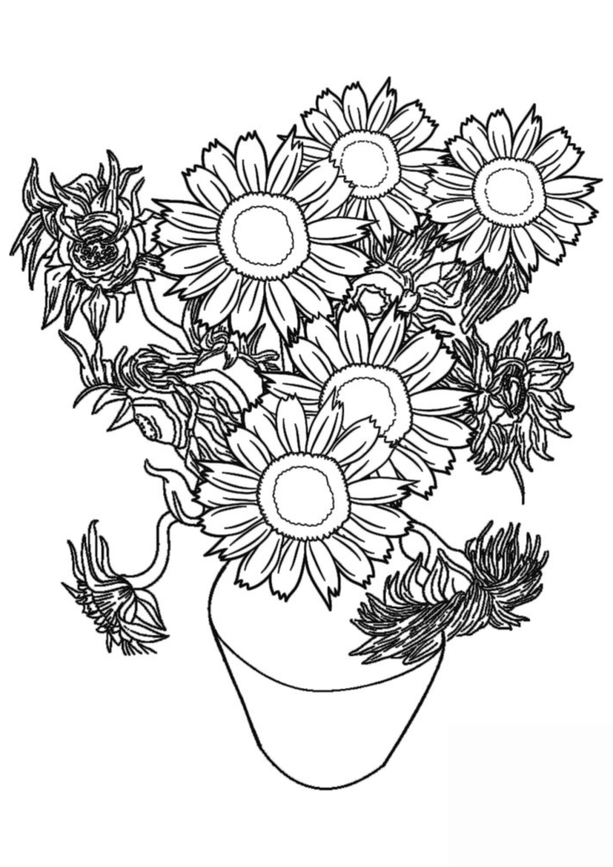 Desenho para Colorir Girassol