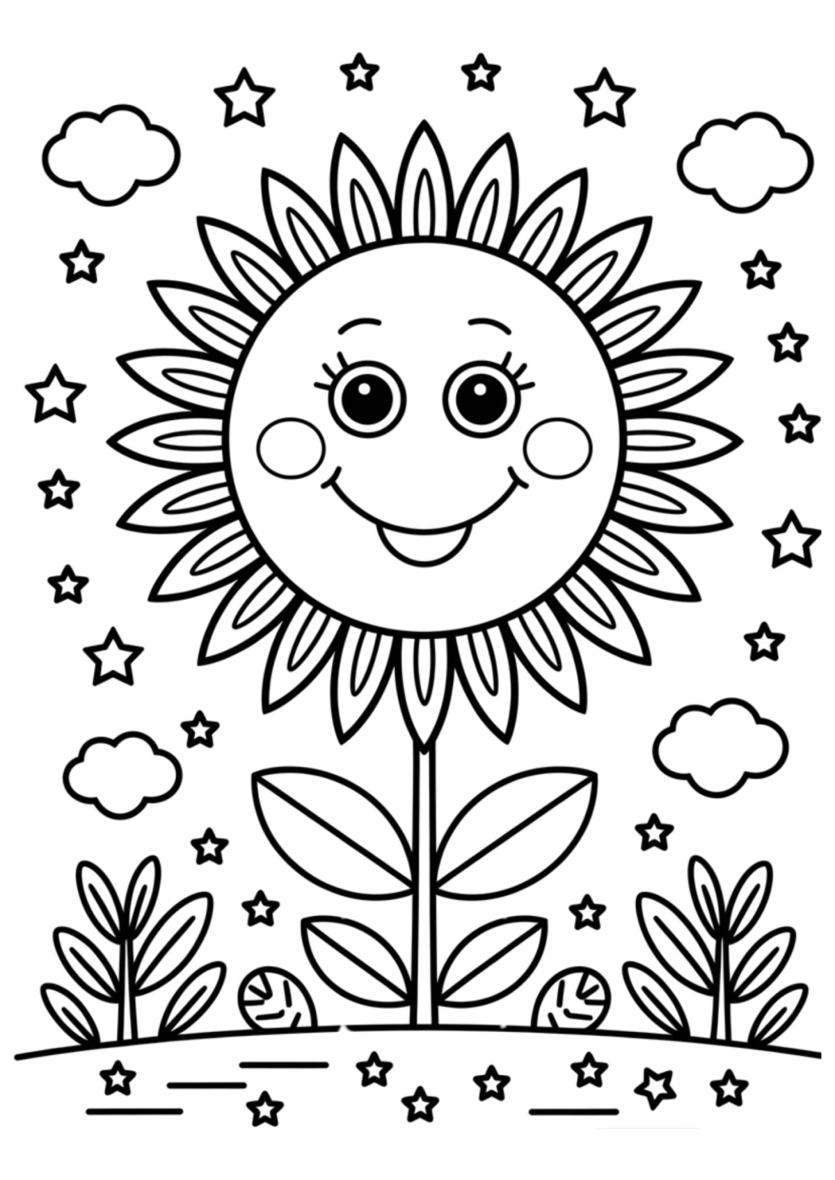 Desenho para Colorir Girassol