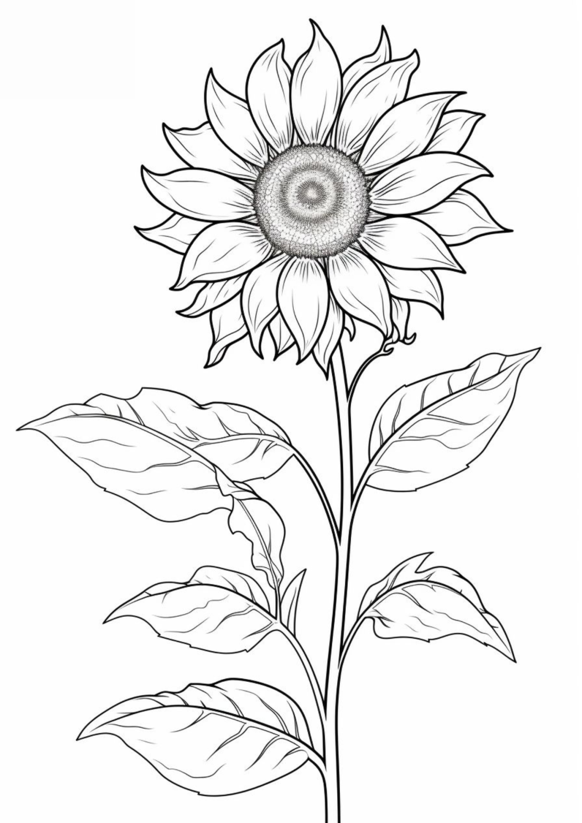 Desenho para Colorir Girassol