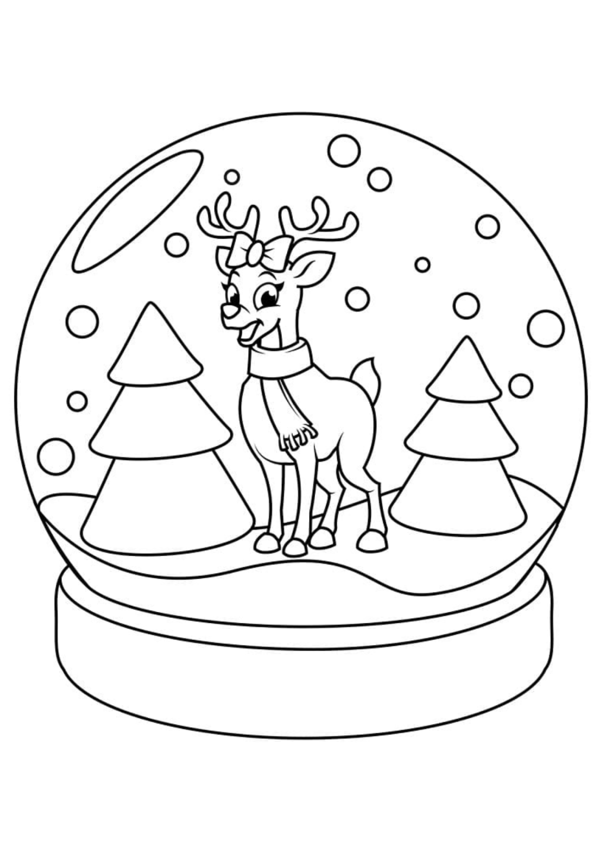 Desenho para Colorir Globo de Neve