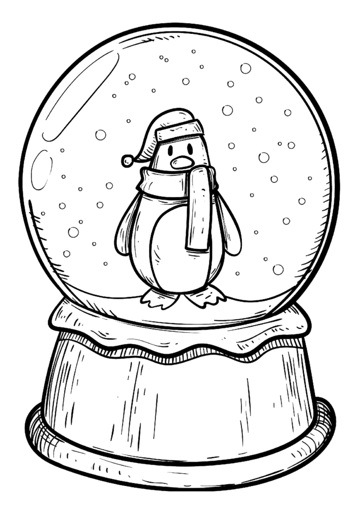 Desenho para Colorir Globo de Neve