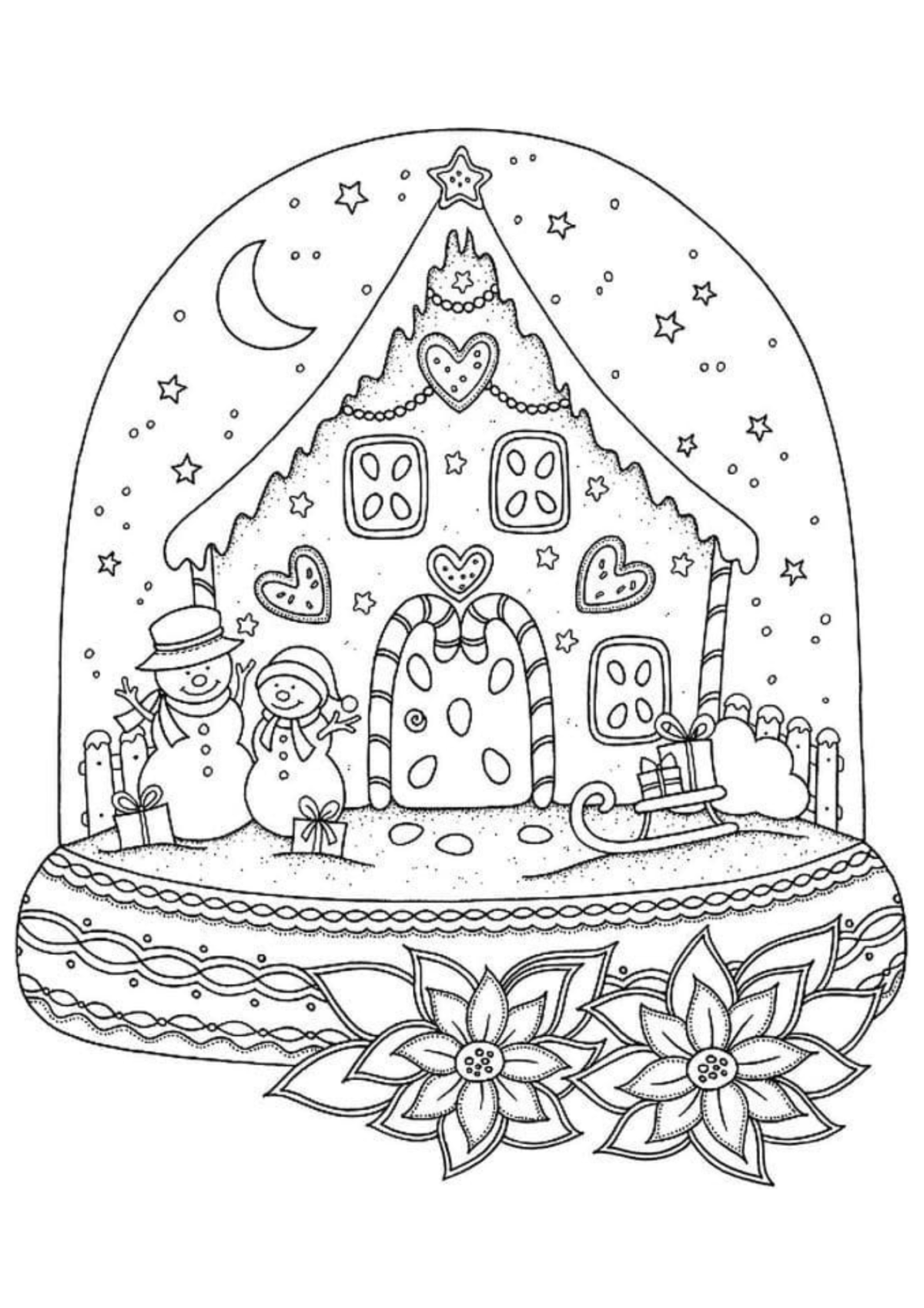 Desenho para Colorir Globo de Neve