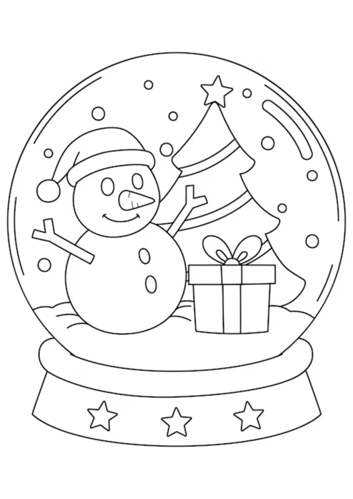 Desenho para Colorir Globo de Neve