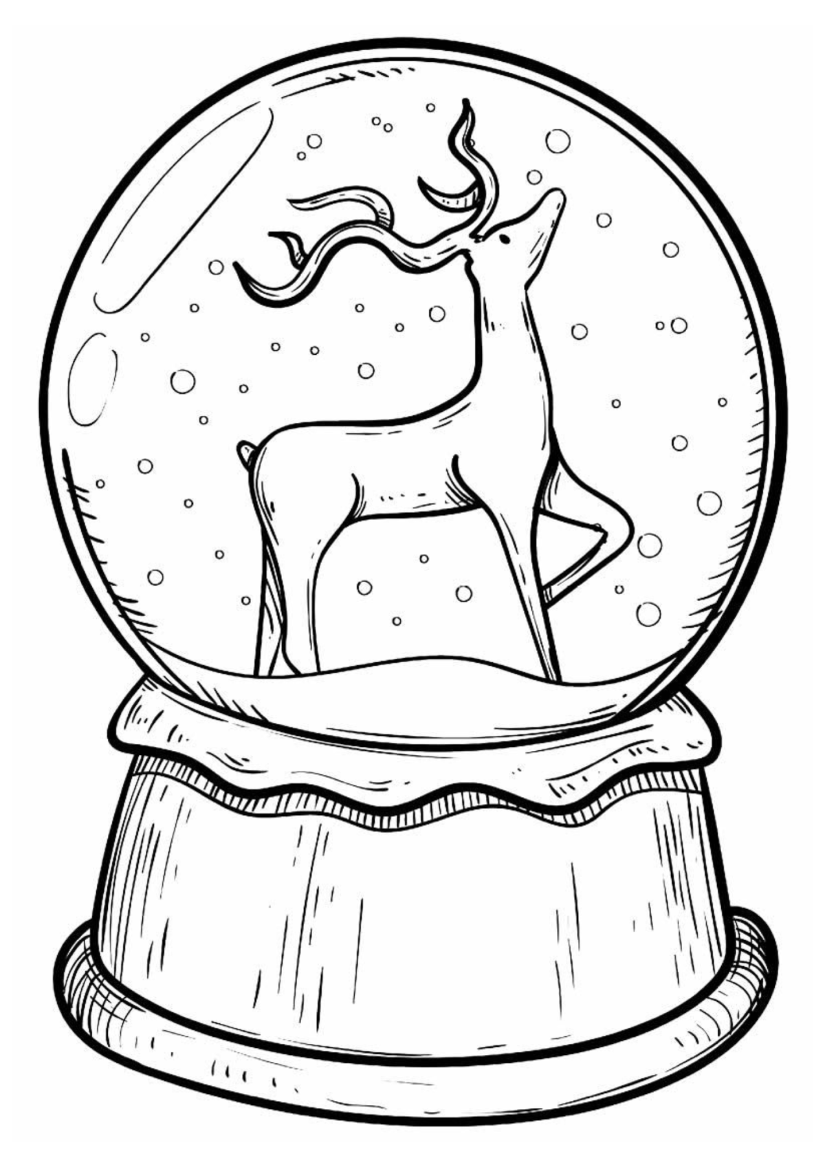 Desenho para Colorir Globo de Neve