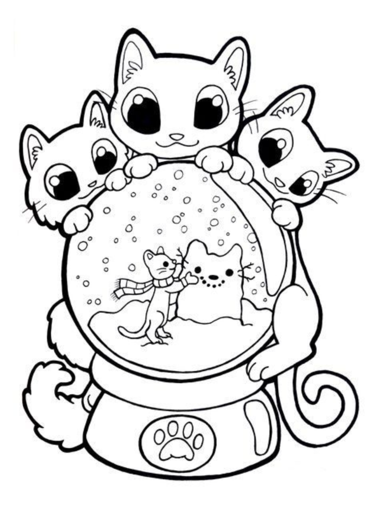 Desenho para Colorir Globo de Neve