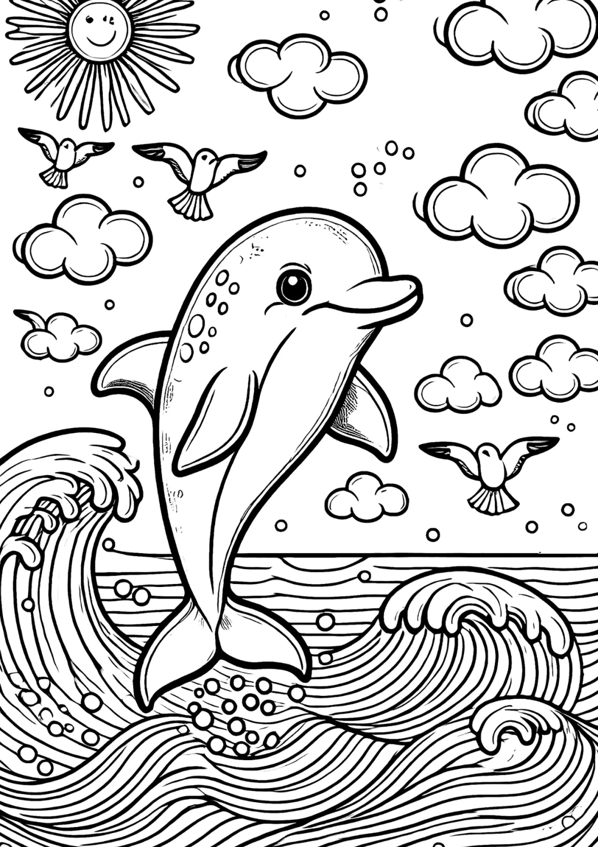 Desenho para Colorir Golfinho
