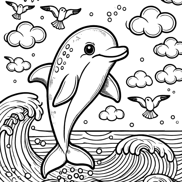Desenho para Colorir Golfinho