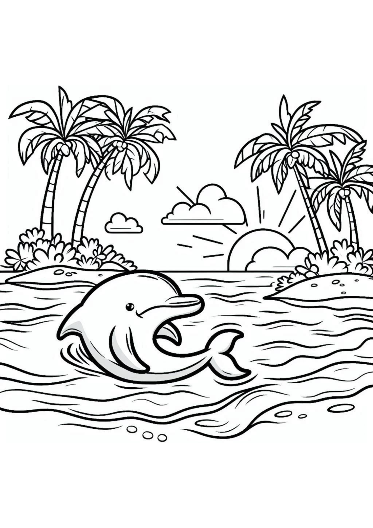 Desenho para Colorir Golfinho