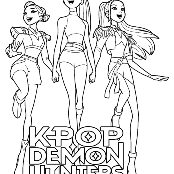 Desenho para Colorir Guerreiras do K-Pop