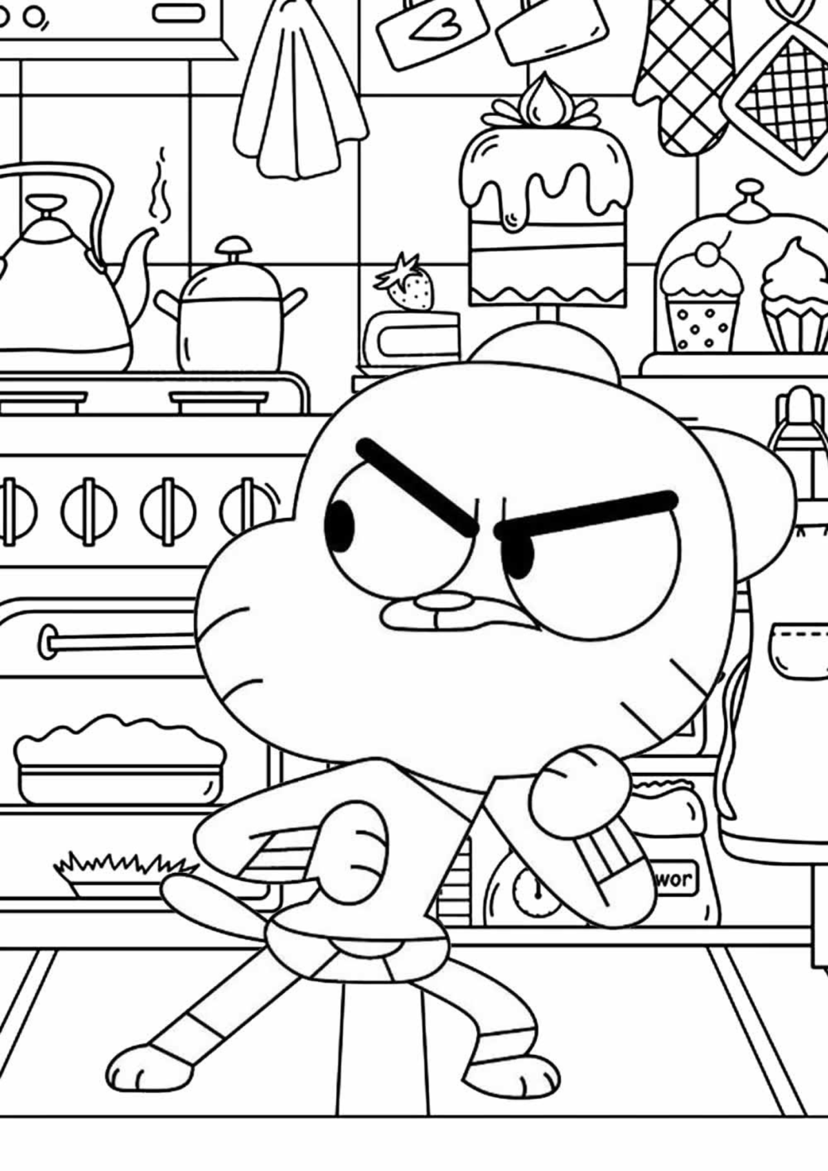 Desenho para Colorir Gumball