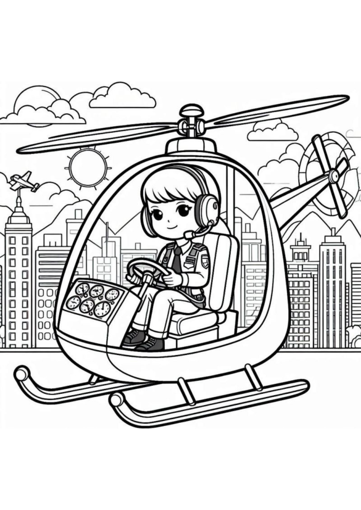 Desenho para Colorir Helicóptero
