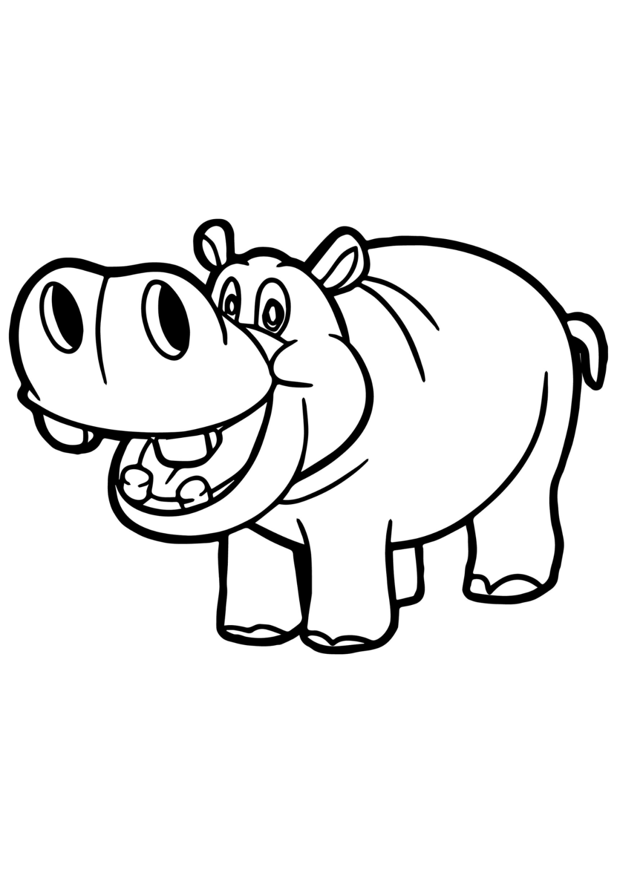 Desenho para Colorir Hipopótamo