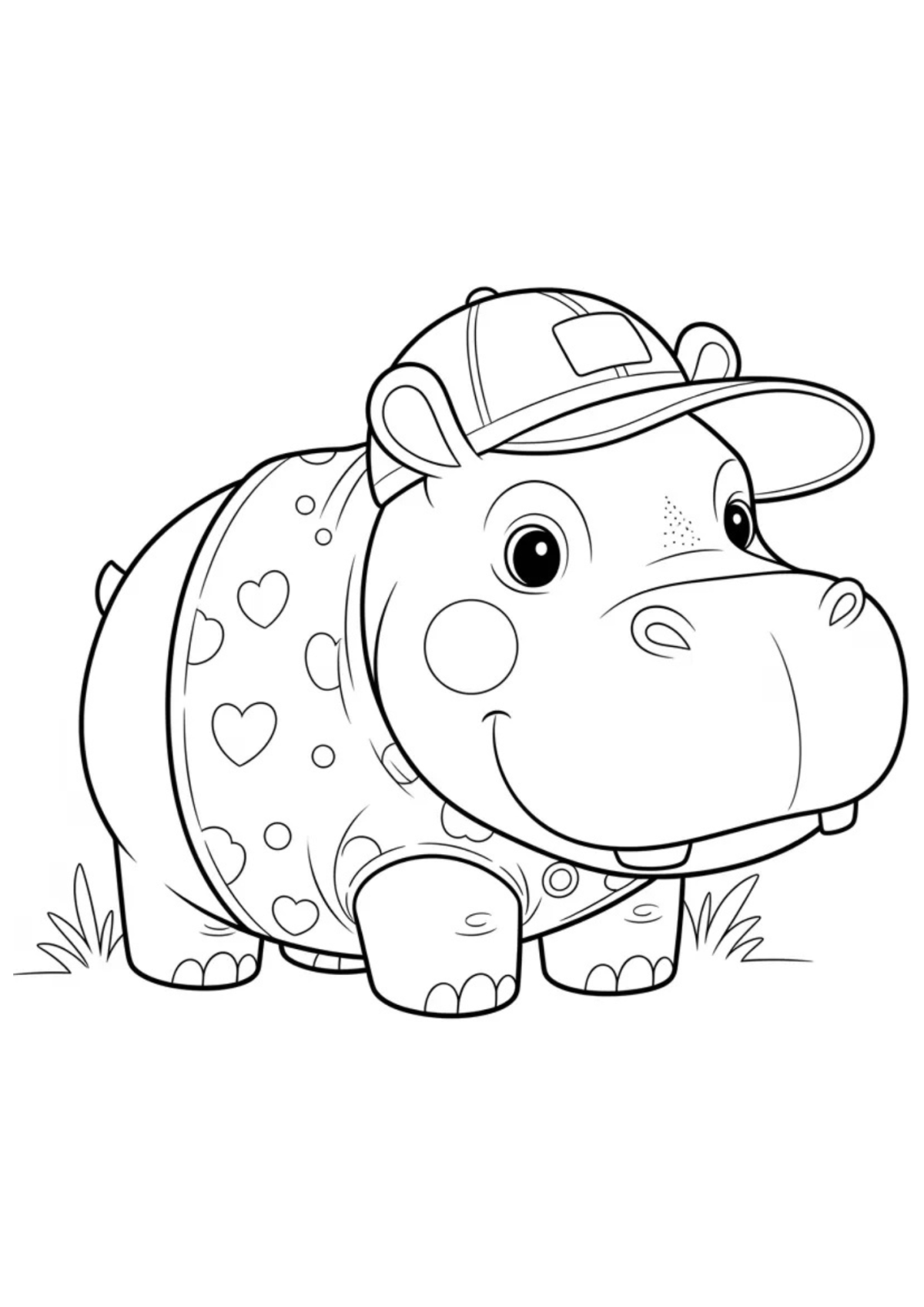 Desenho para Colorir Hipopótamo