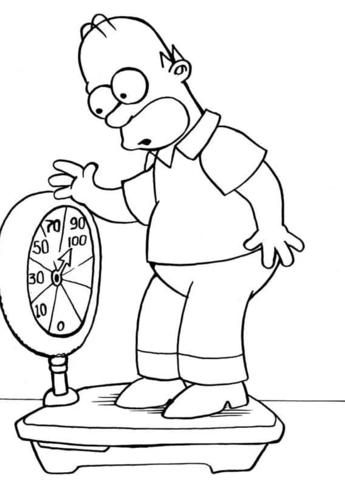 Desenho para Colorir Homer Simpson