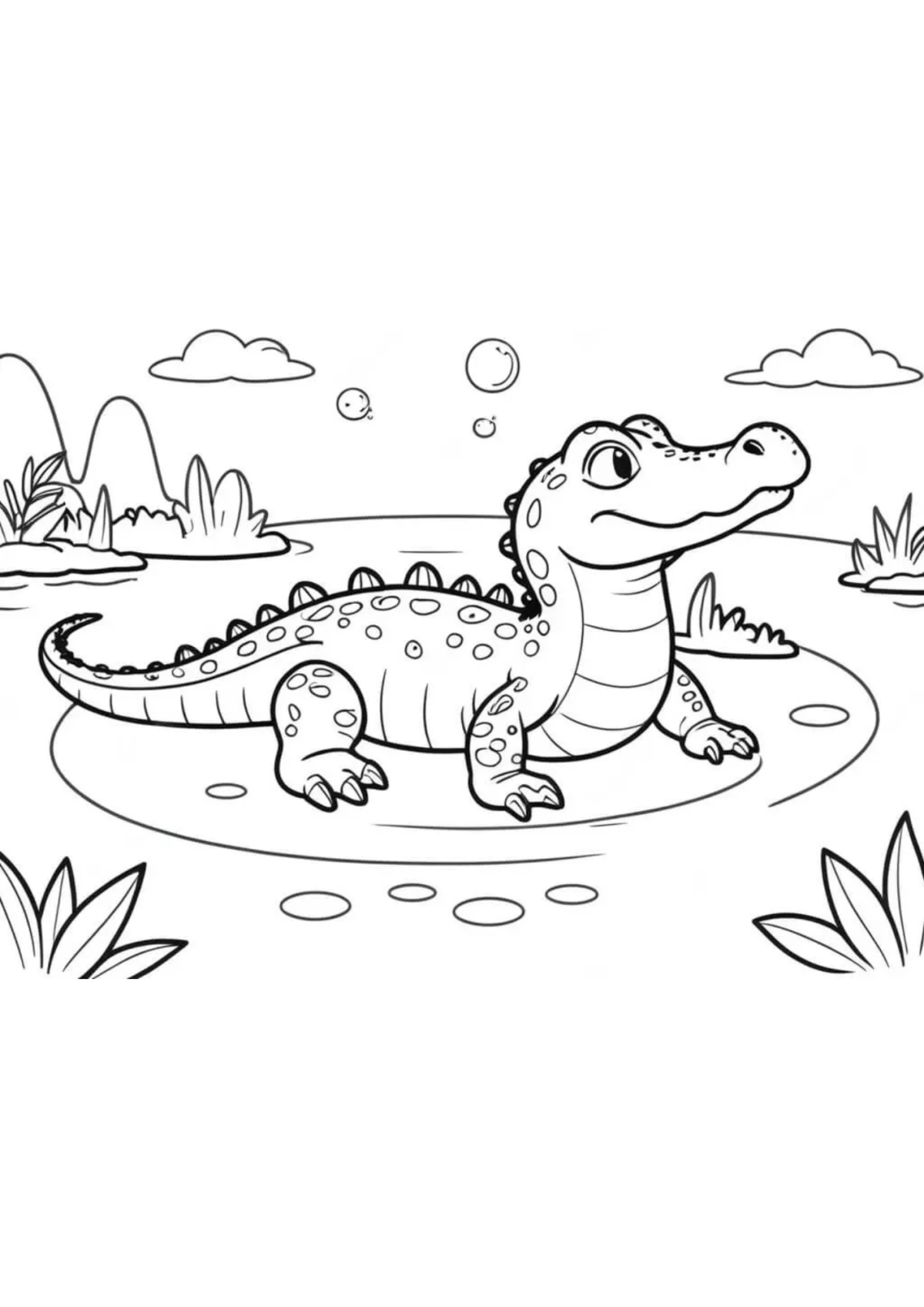 Desenho para Colorir Jacaré