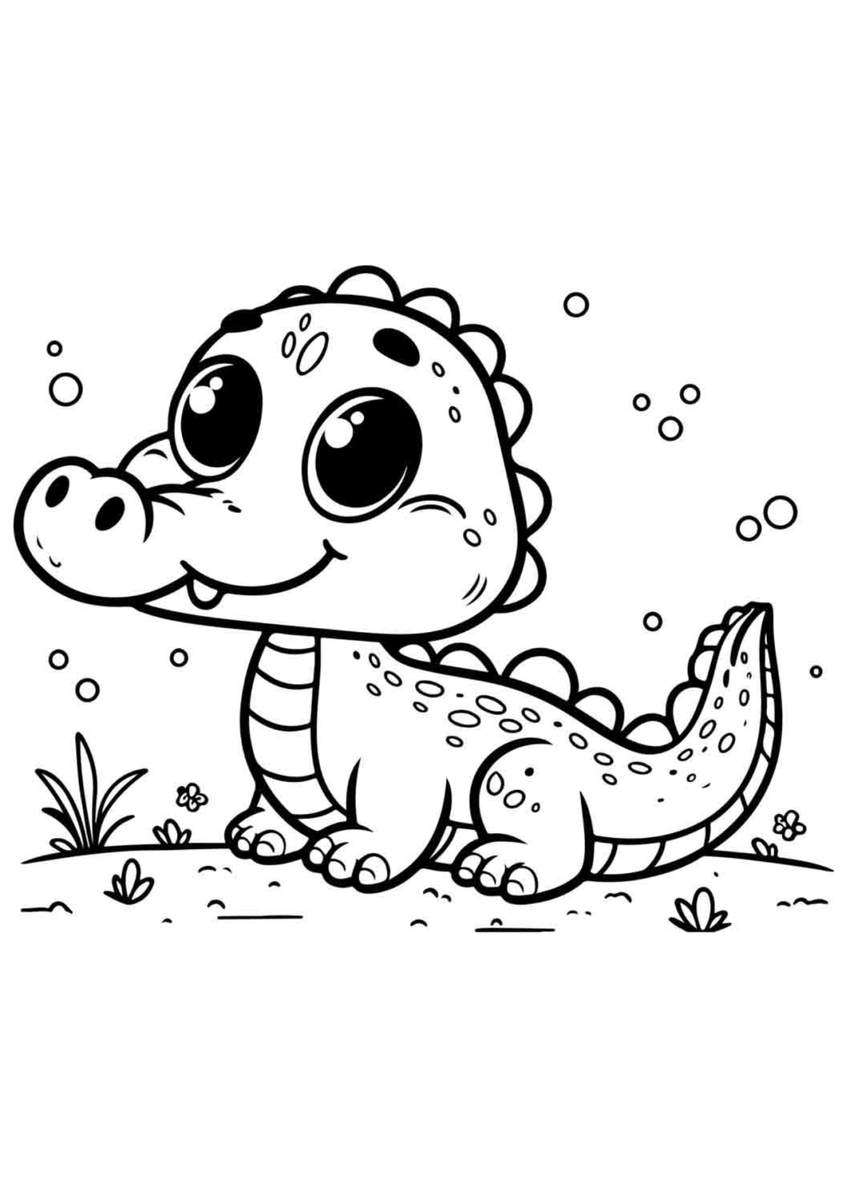 Desenho para Colorir Jacaré