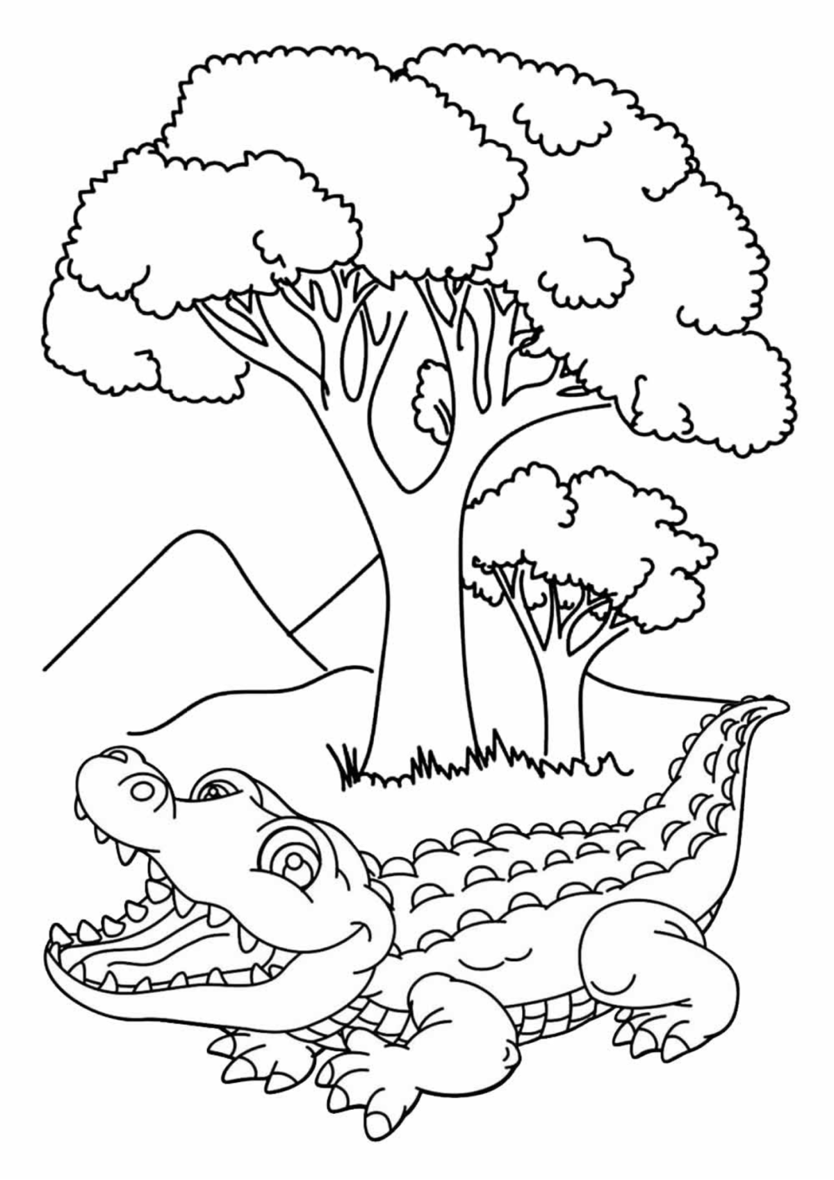 Desenho para Colorir Jacaré