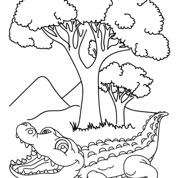 Desenho para Colorir Jacaré