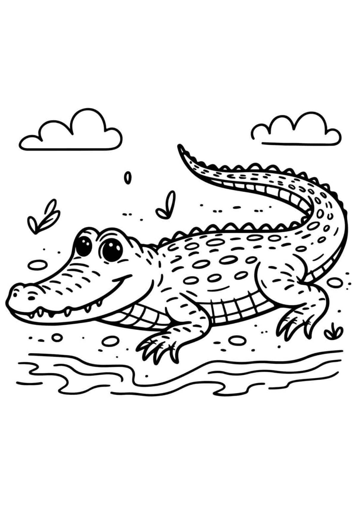Desenho para Colorir Jacaré