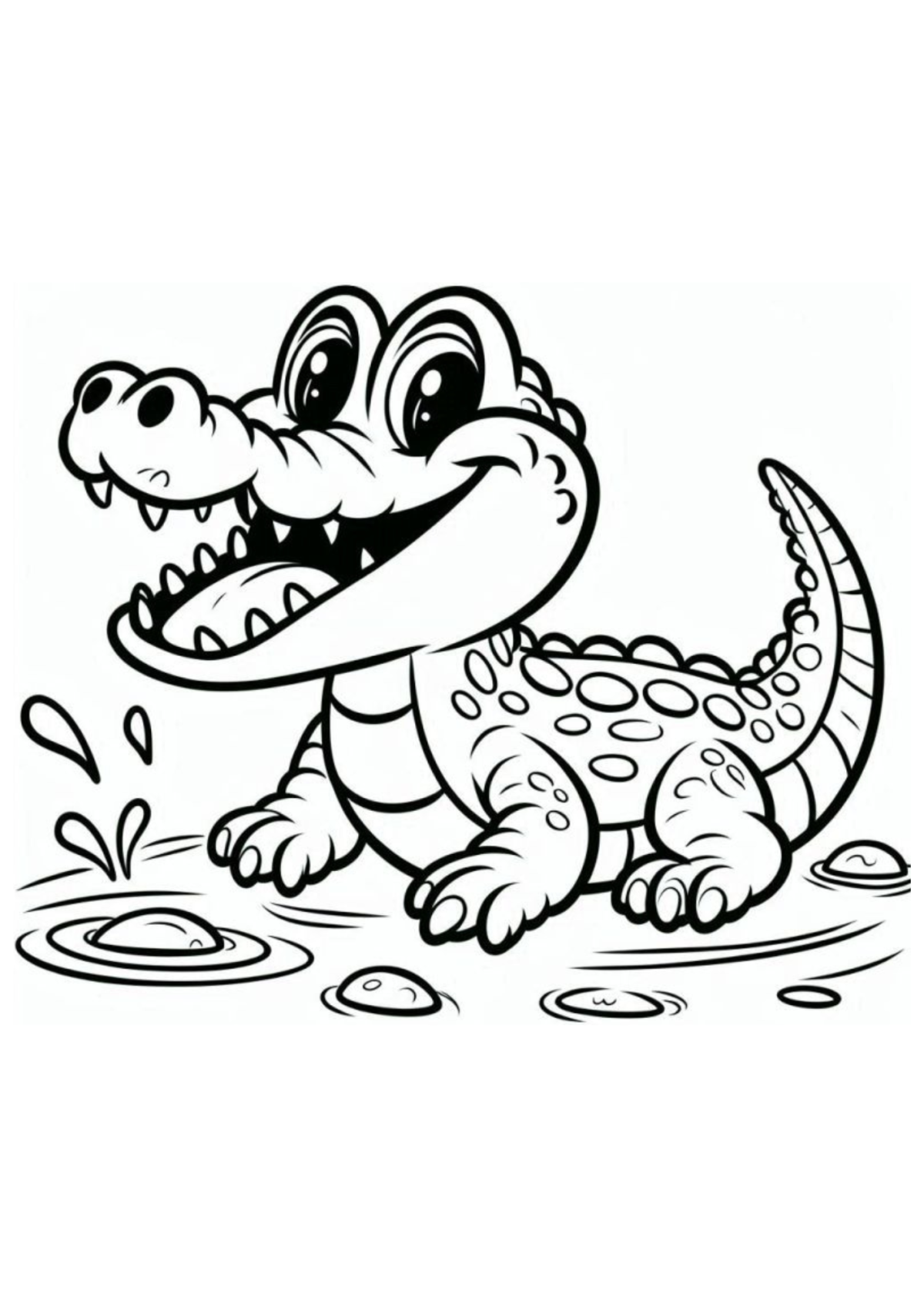 Desenho para Colorir Jacaré