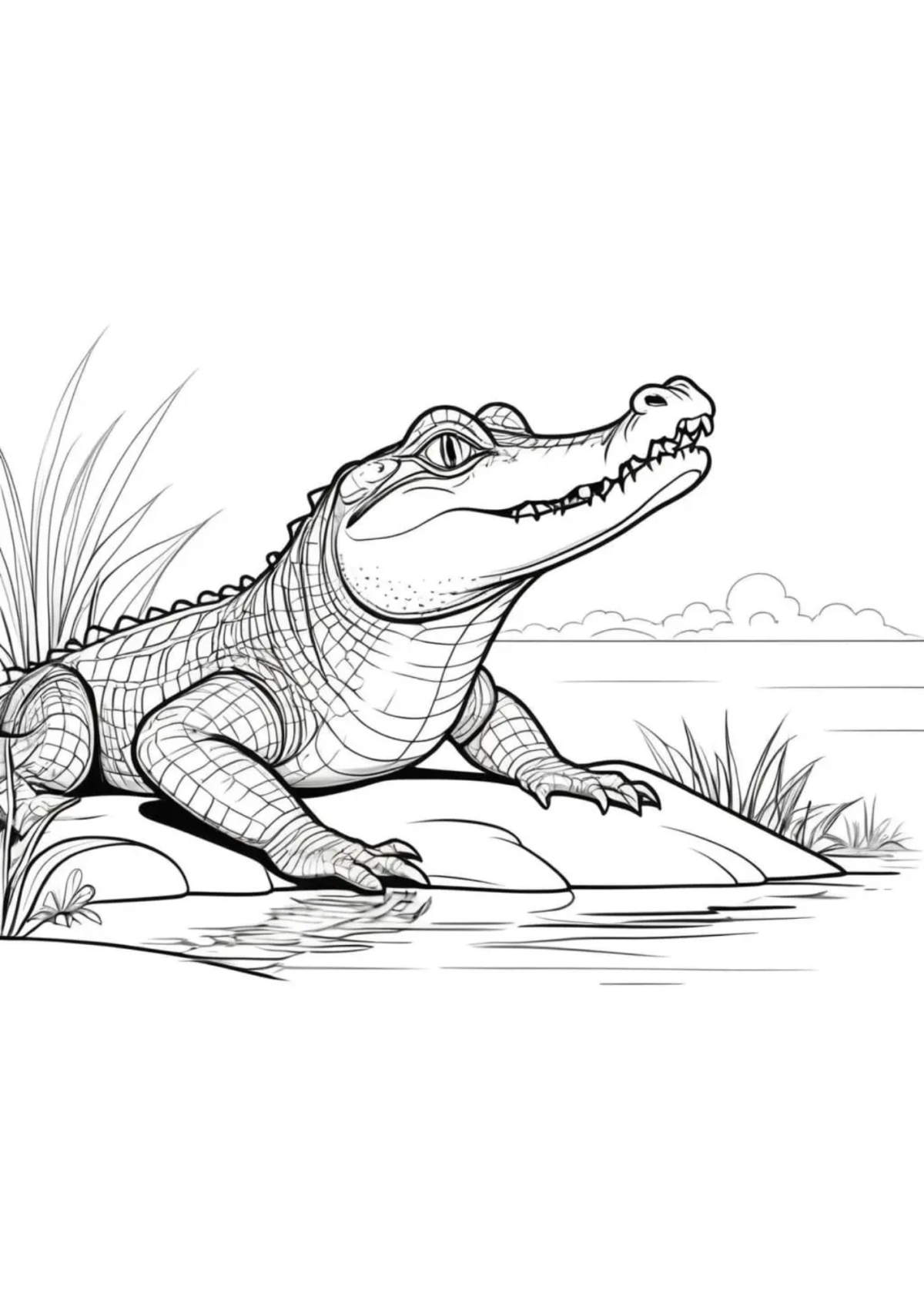 Desenho para Colorir Jacaré