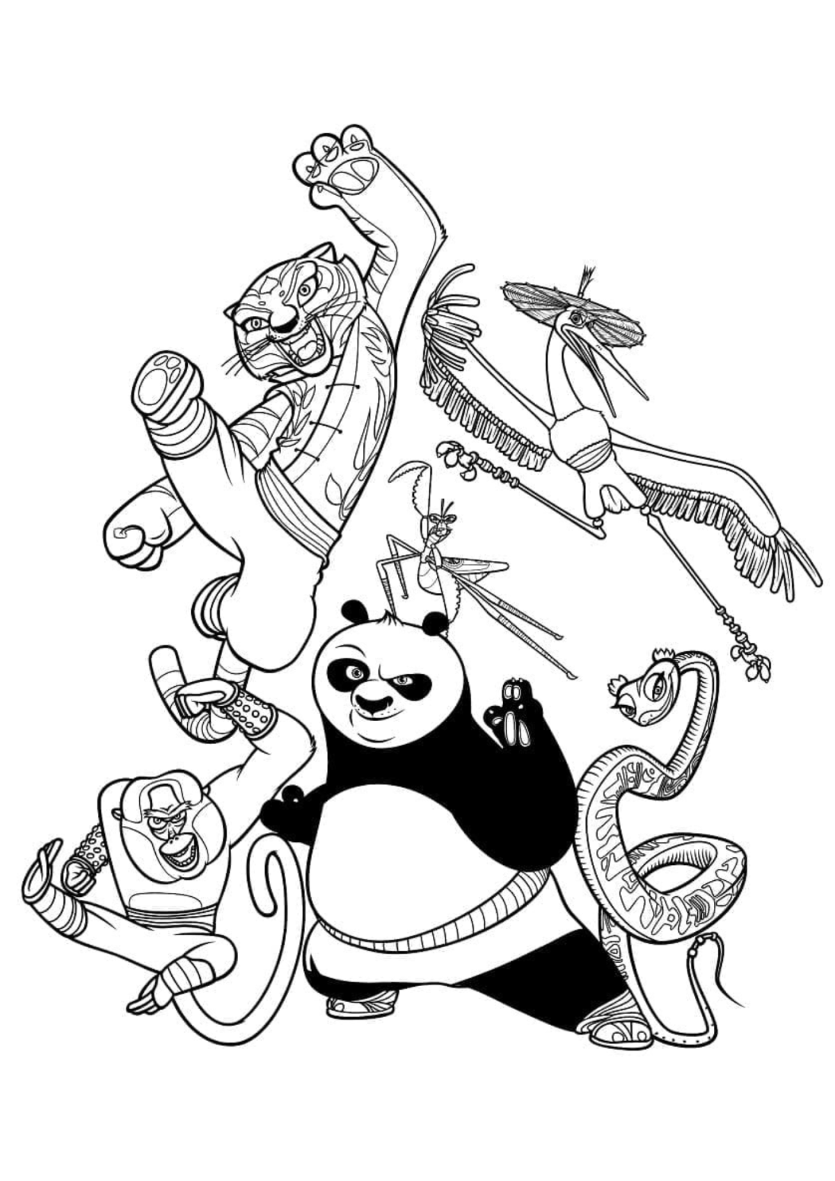 Desenho para Colorir Kung Fu Panda