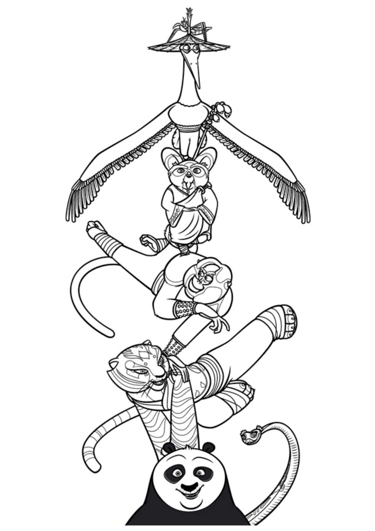 Desenho para Colorir Kung Fu Panda