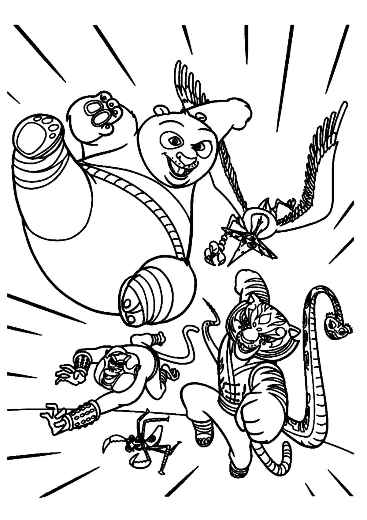 Desenho para Colorir Kung Fu Panda