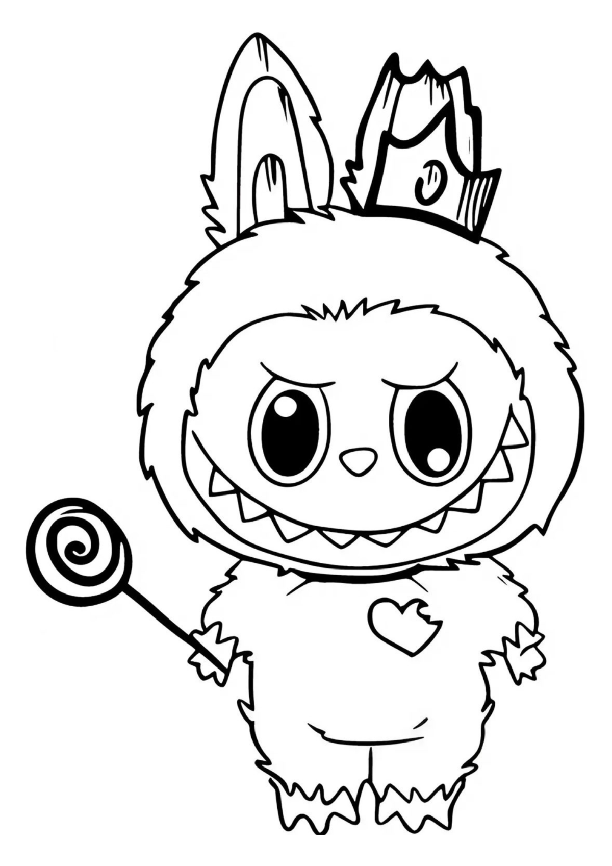 Desenho para Colorir Labubu