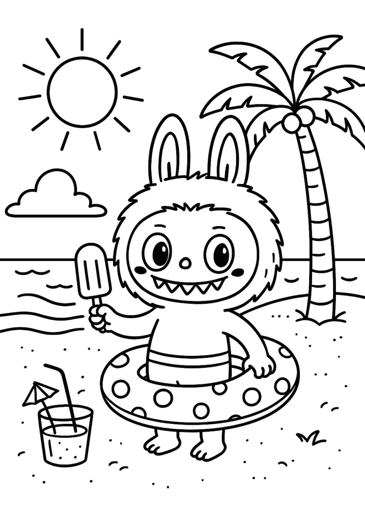 Desenho para Colorir Labubu