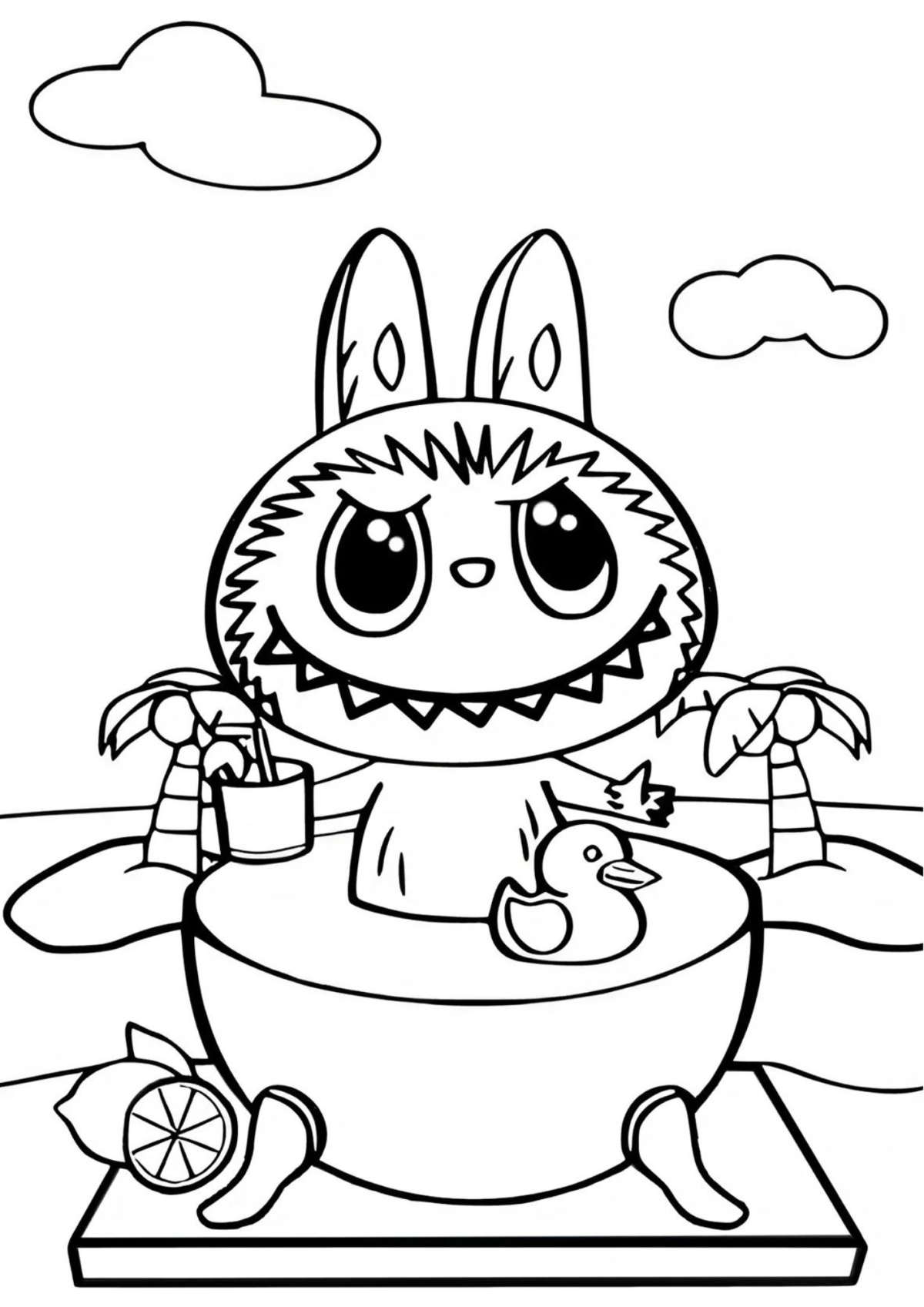 Desenho para Colorir Labubu