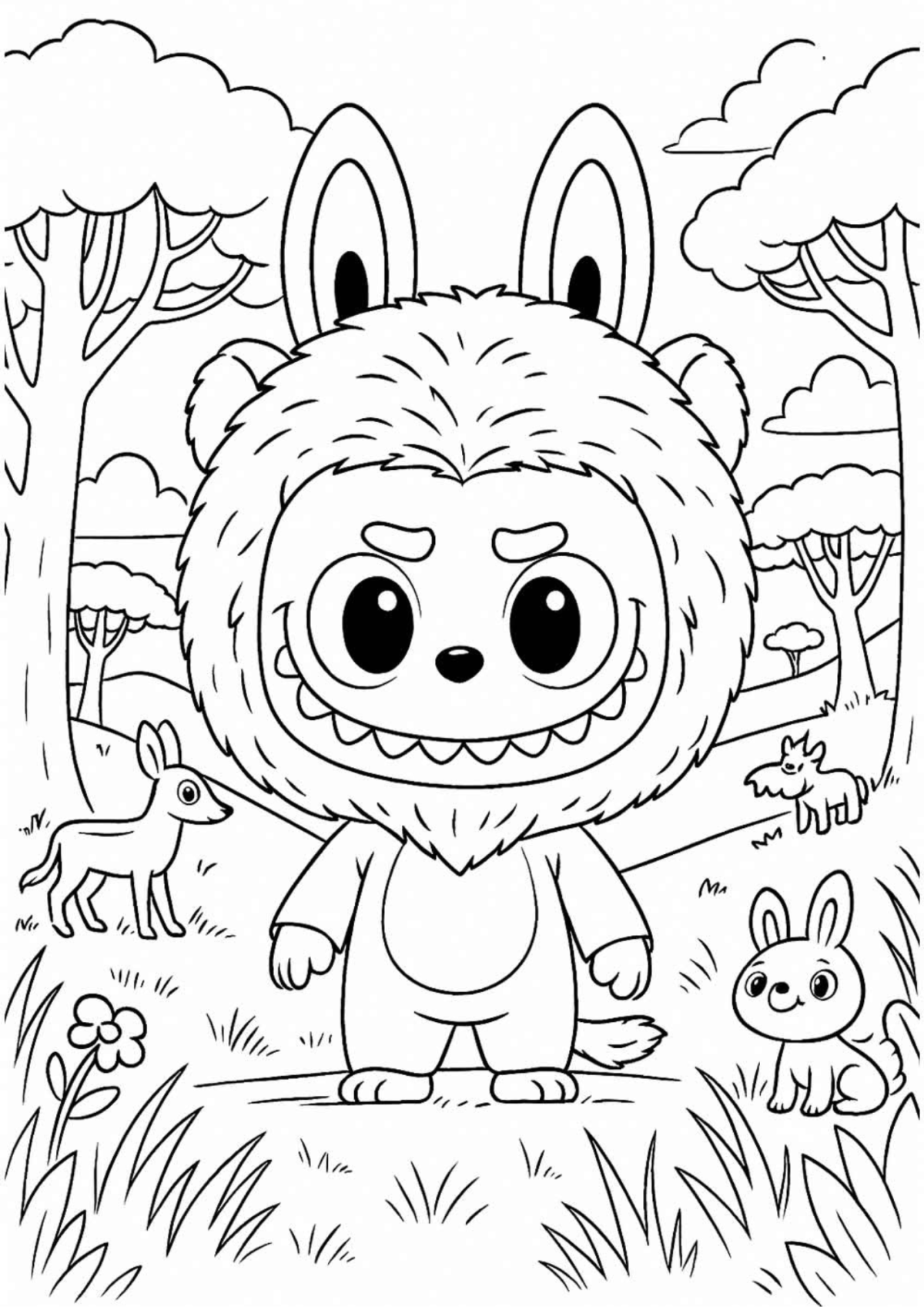 Desenho para Colorir Labubu